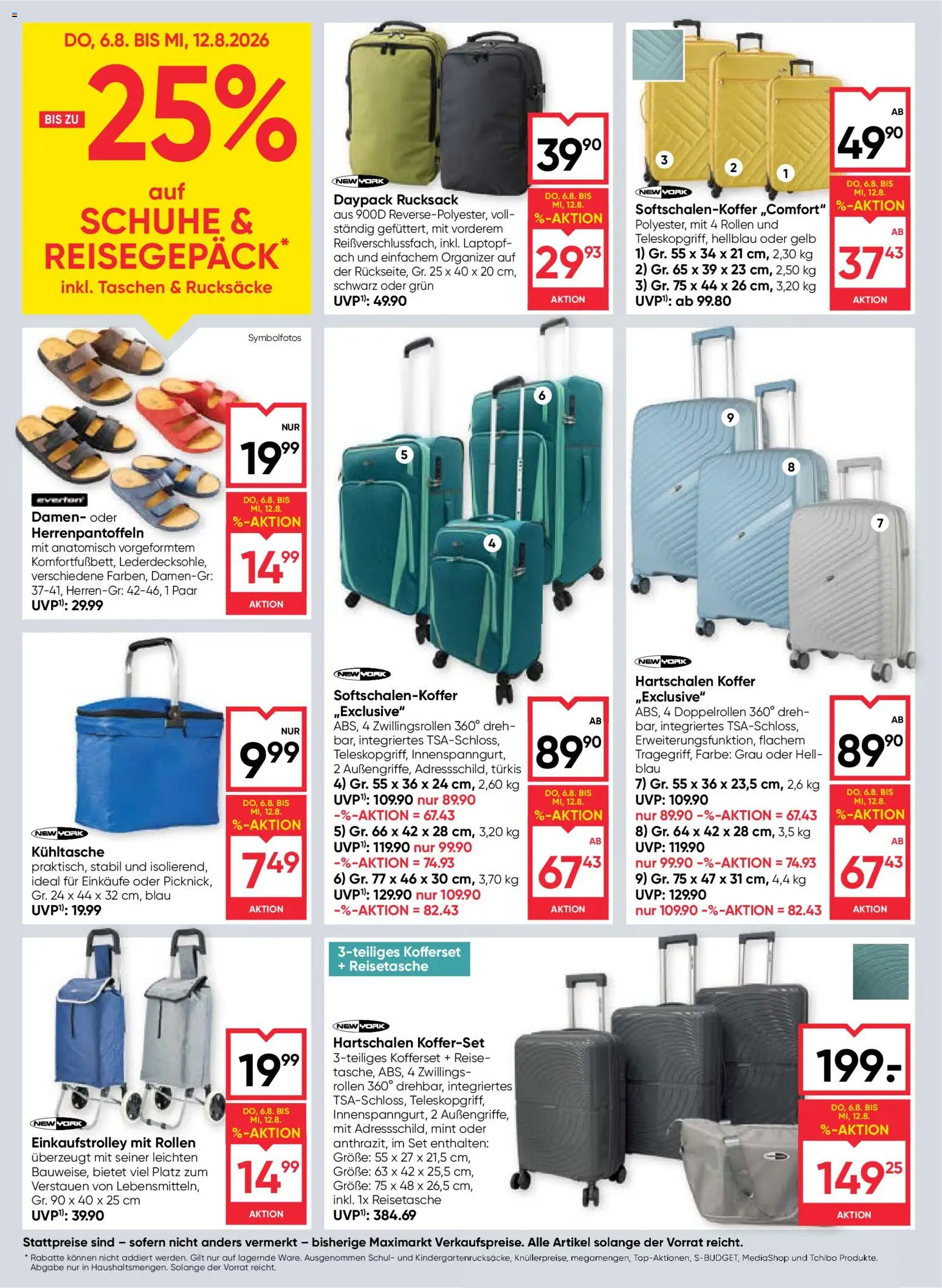 Maximarkt Flugblatt gültig ab 06.08.2026 | Seite: 18 | Produkte: Rucksack, Reisetasche, Koffer