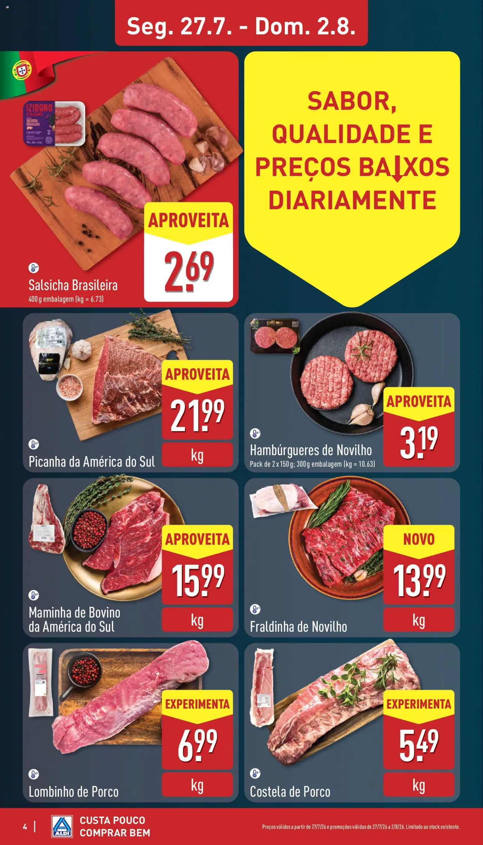 Aldi folheto │ válido de 27/07/2026 | Página: 4 | Produtos: Salsicha