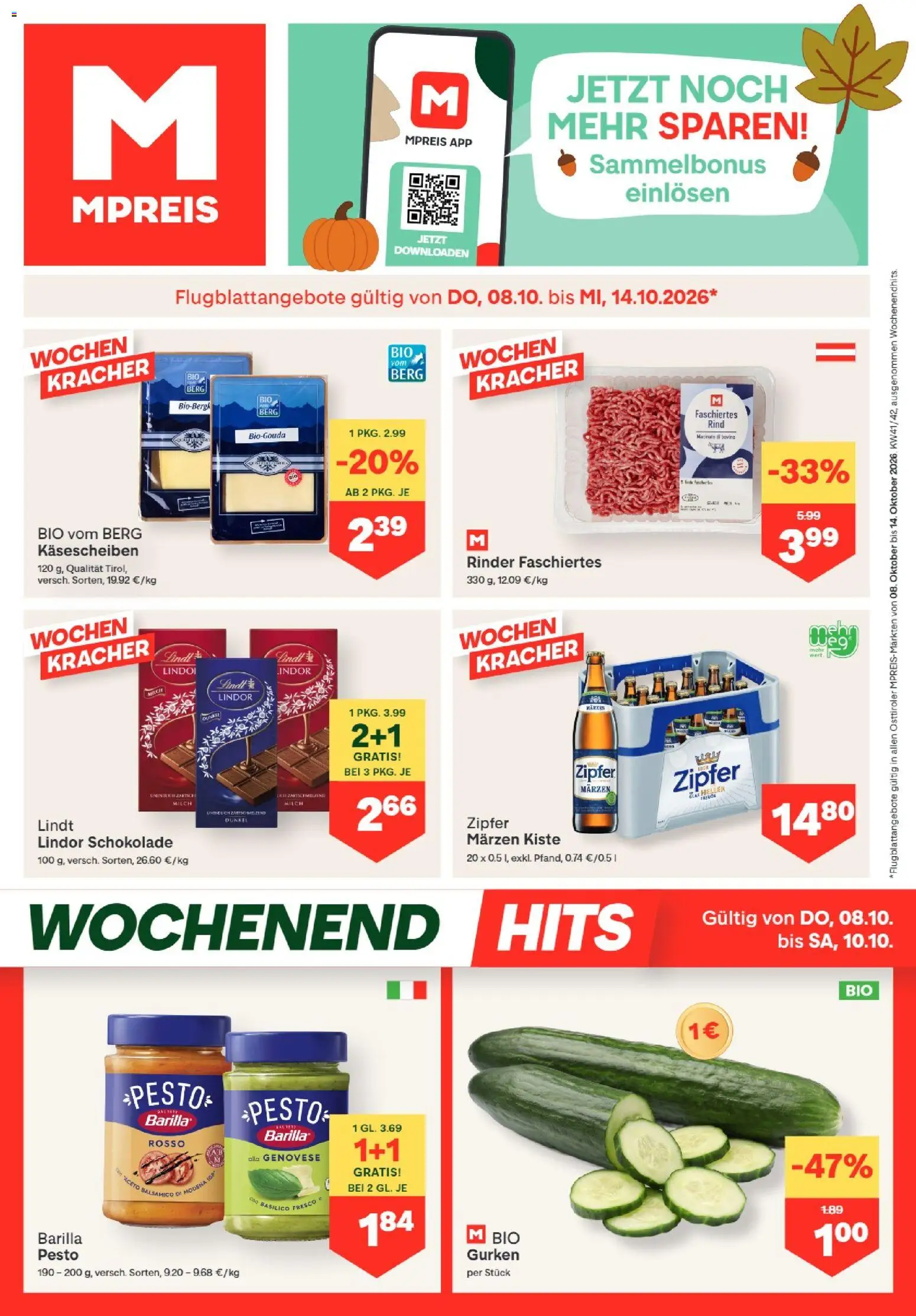 MPREIS Flugblatt gültig ab 08.10.2026 | Seite: 1