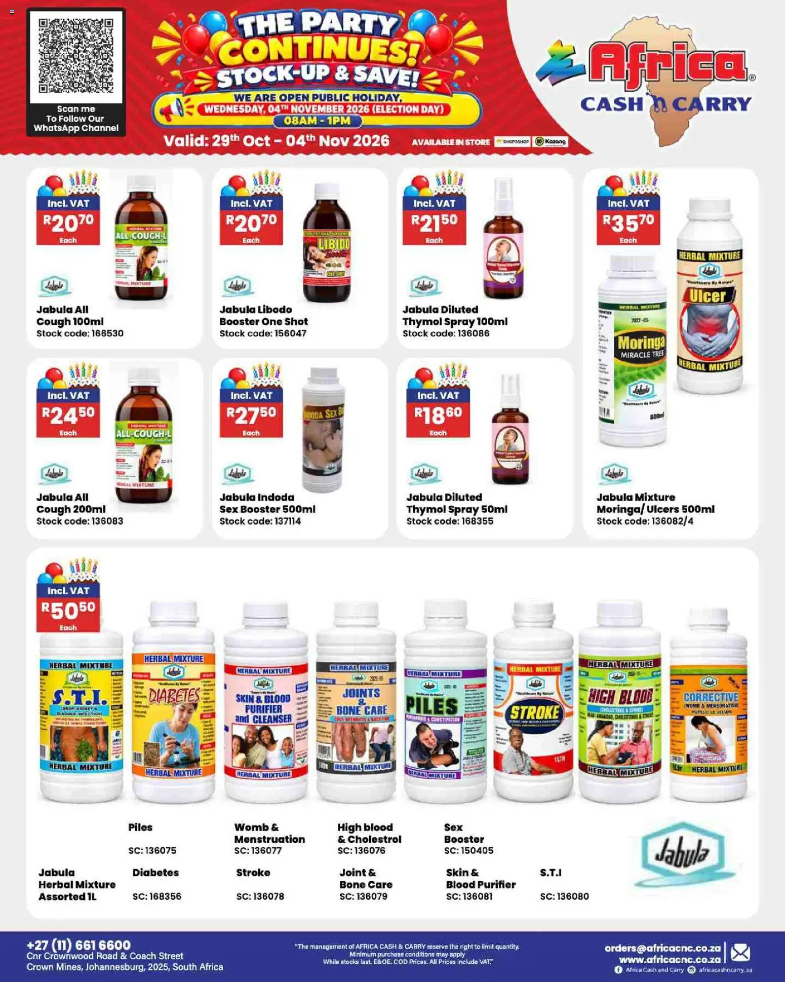 New Africa Cash & Carry catalogue – valid from 29/10/2026 | Page: 10 | Products: Stock