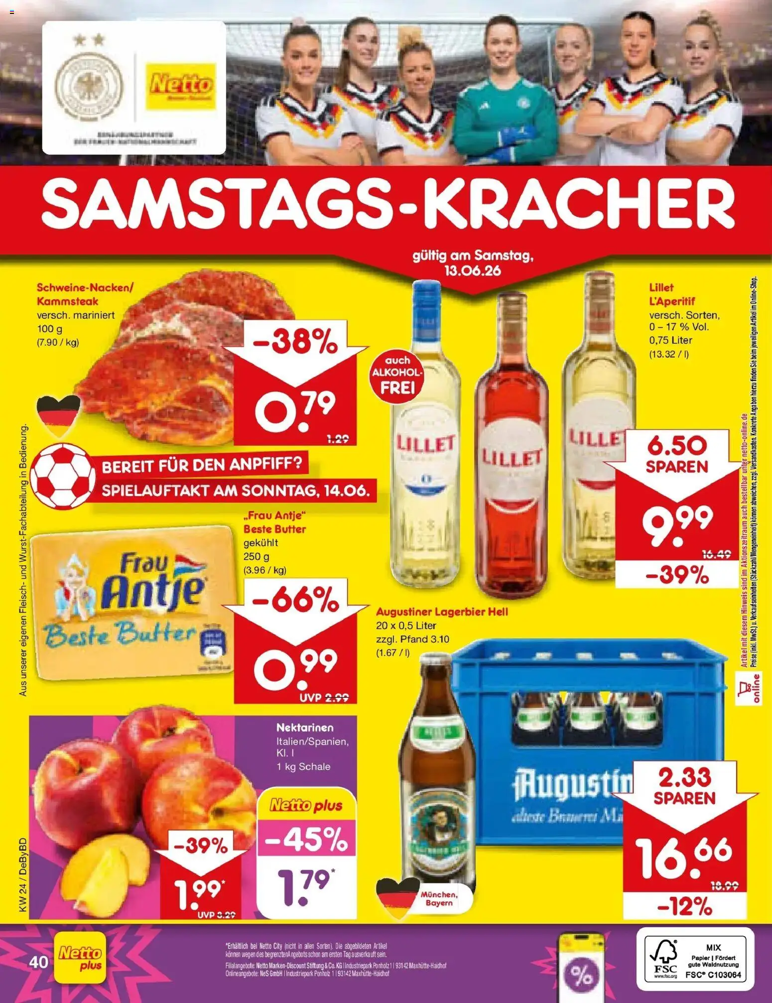 Netto Marken-Discount Prospekt Buttenwiesen – gültig ab 08.06.2026 | Seite: 58 | Produkte: Butter, Nektarinen, Lillet, Fleisch