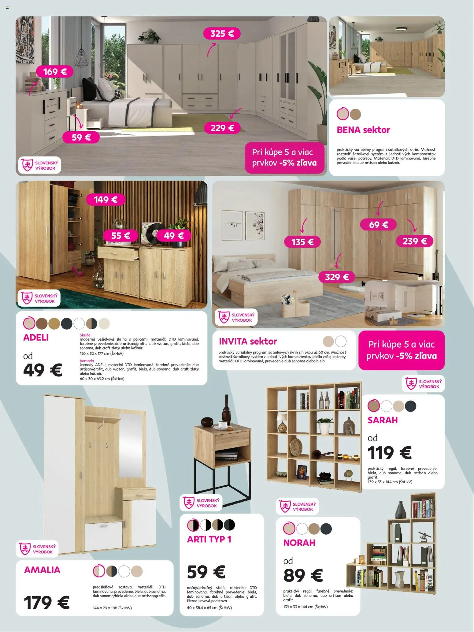 Nové Kondela akcie – leták je platný od 09.09.2026 | Strana: 6 | Produkty: Skriňa, Komody, Komoda