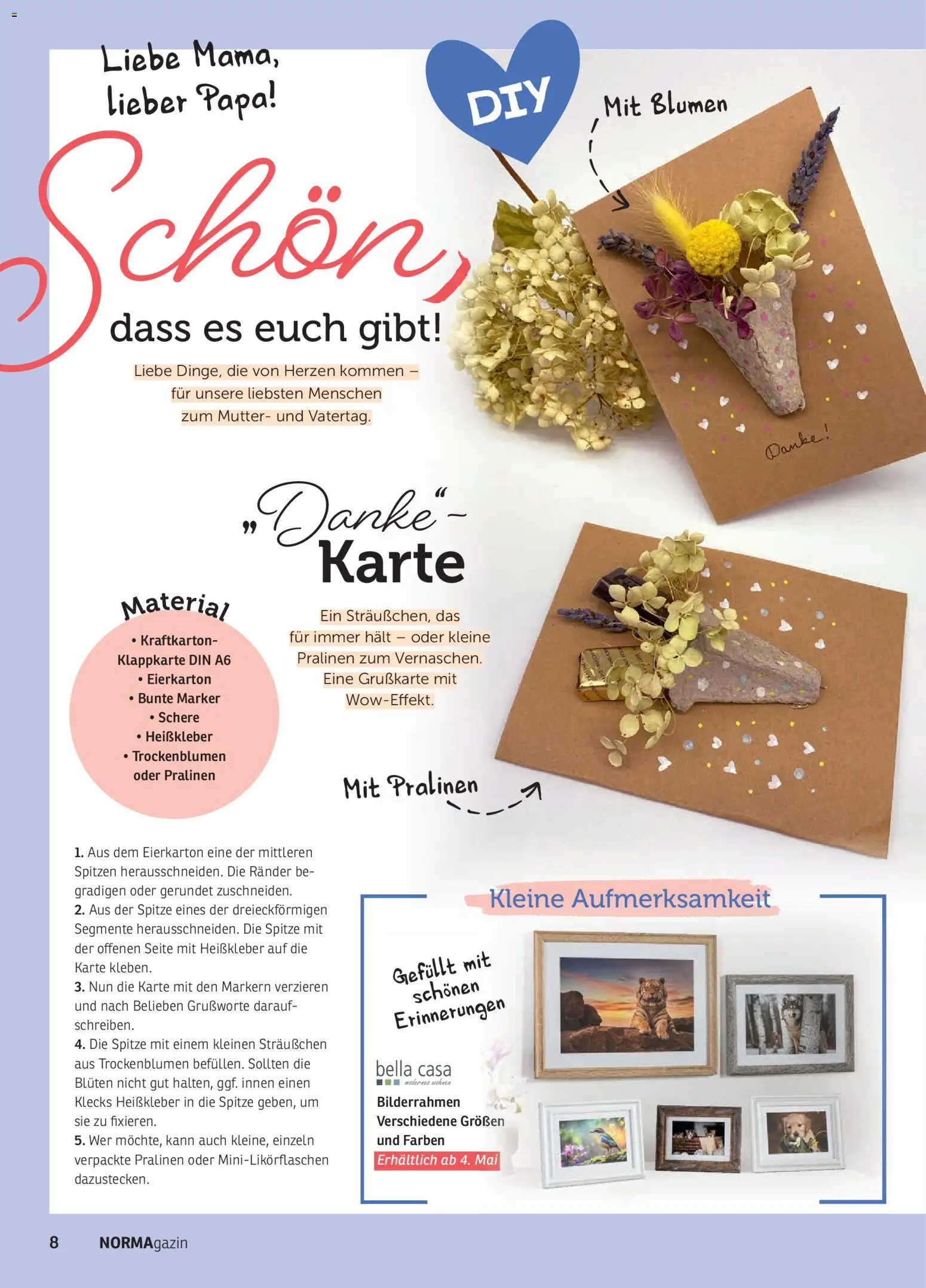 Norma NORMAgazin Mai/Juni 2026 – gültig ab 01.05.2026 | Seite: 8 | Produkte: Blumen, Bilderrahmen