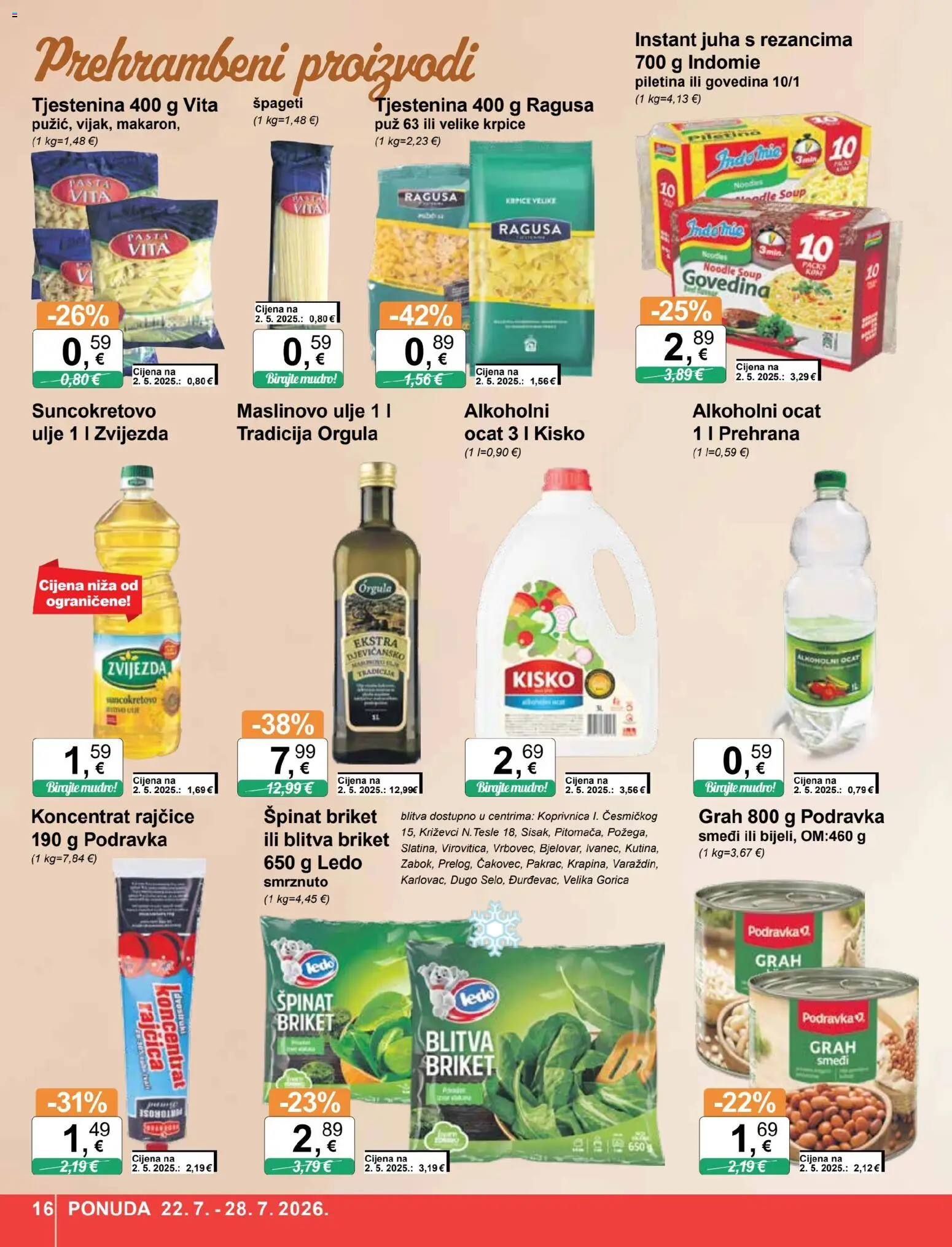 KTC katalog | vrijedi od 22.07.2026 | Stranica: 16 | Proizvodi: Grah, Podravka, Piletina, Govedina