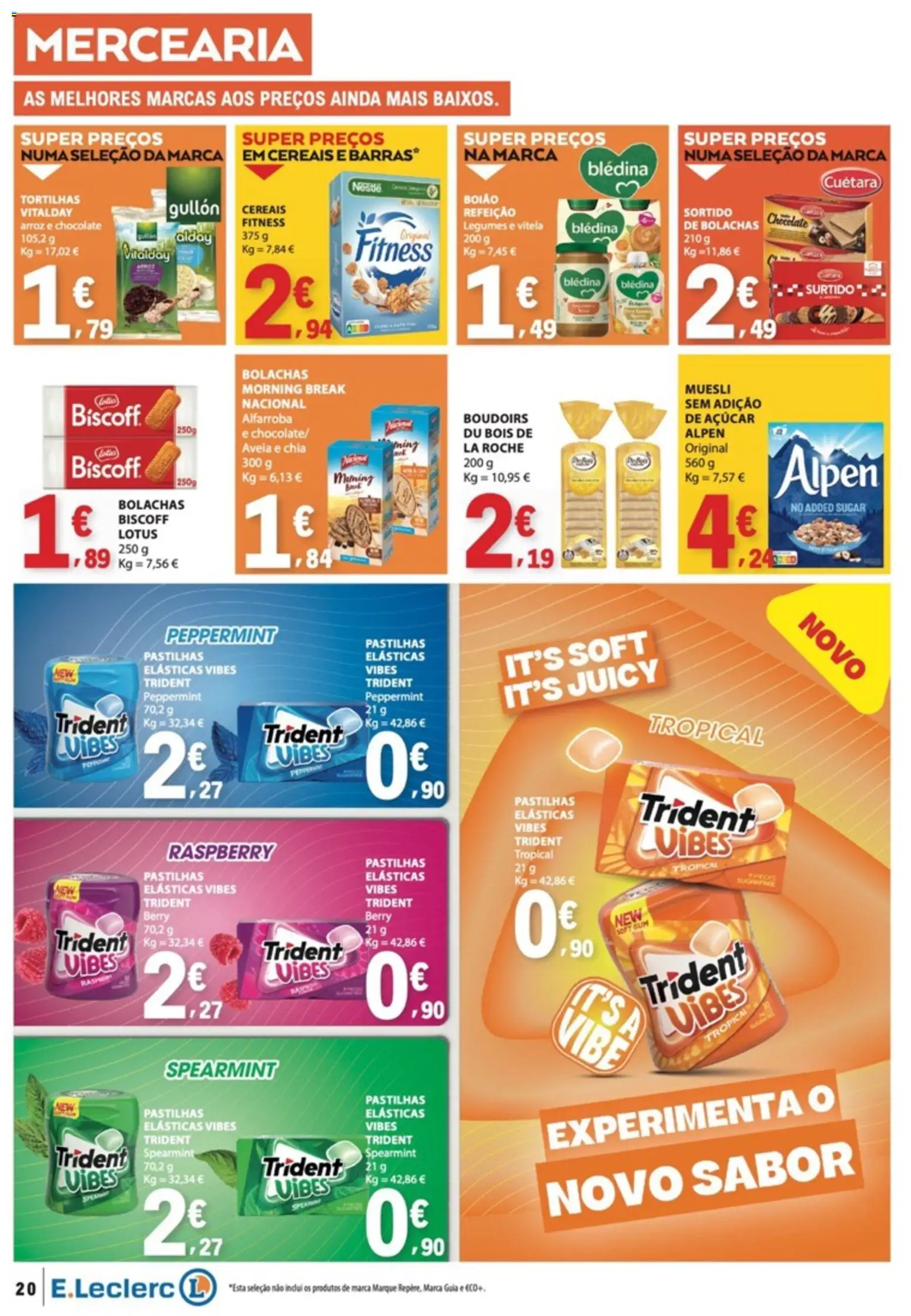 E.Leclerc folheto │ válido de 13/08/2026 | Página: 20 | Produtos: Vitela, Mercearia, Pastilhas elásticas, Nestlé