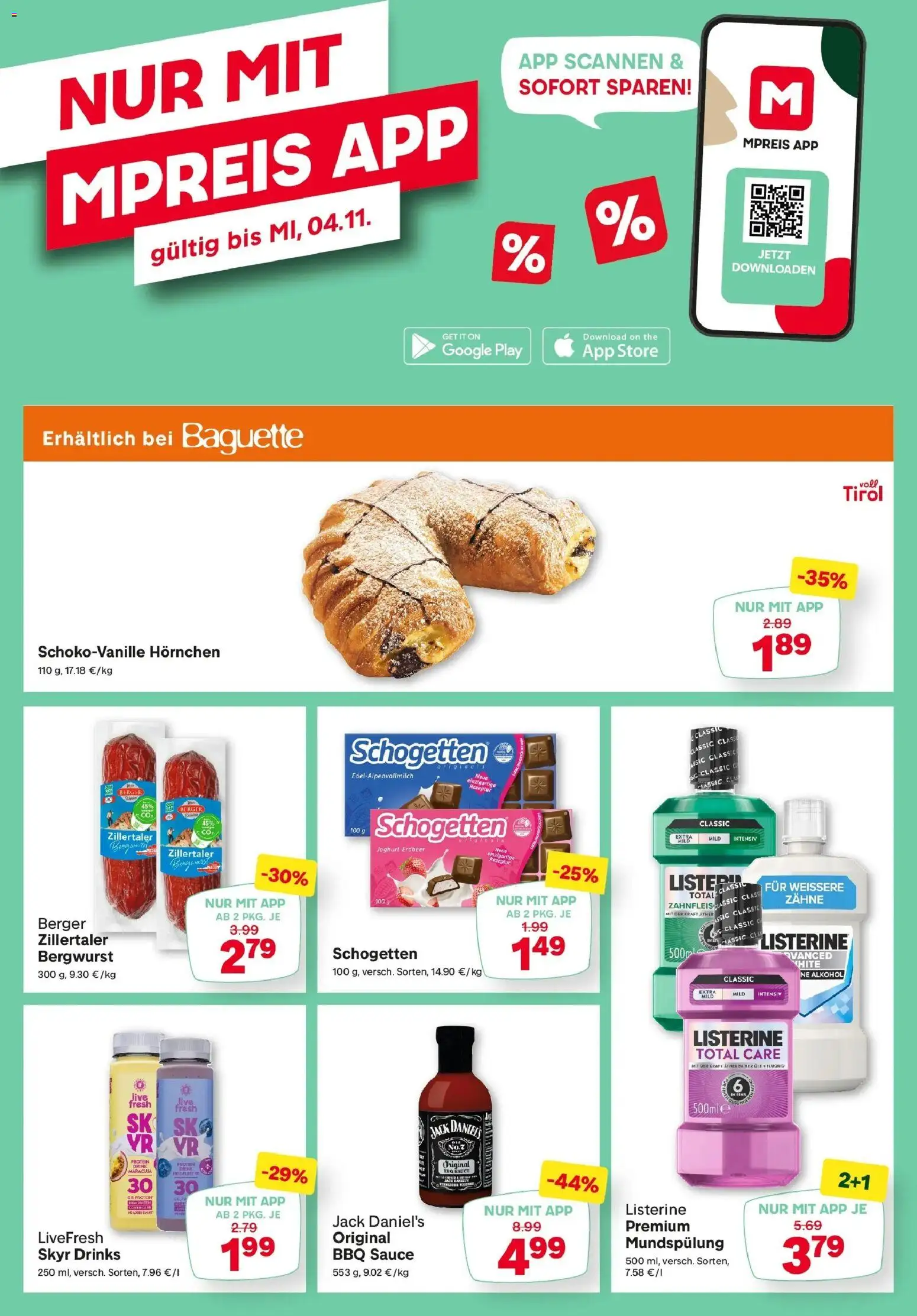 MPREIS Steyr von 29.10.2026 - Aktuelle Angebote | Seite: 17 | Produkte: Baguette, Joghurt