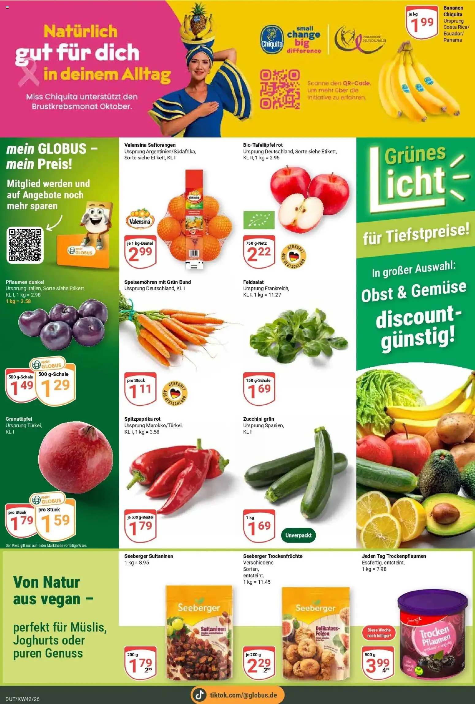 Globus Prospekt Wetzlar-Dutenhofen (ab 12.10.2026) » Angebote online | Seite: 7 | Produkte: Granatapfel, Pflaumen, Gemüse, Zucchini