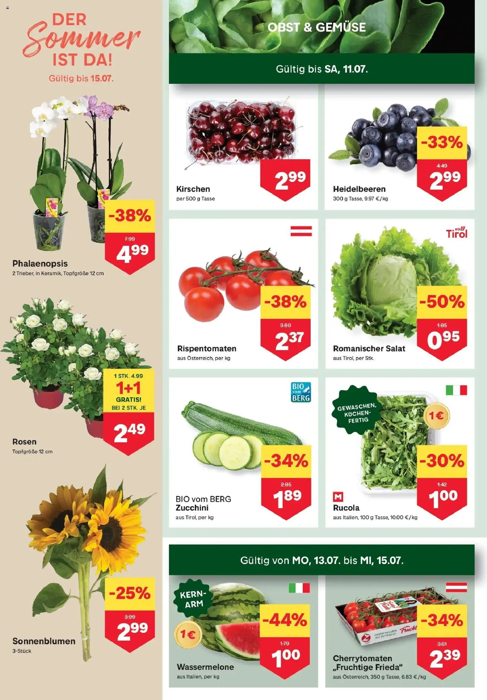 MPREIS Velden gültig ab 09.07.2026 | Seite: 2 | Produkte: Salat, Gemüse, Obst, Wassermelone