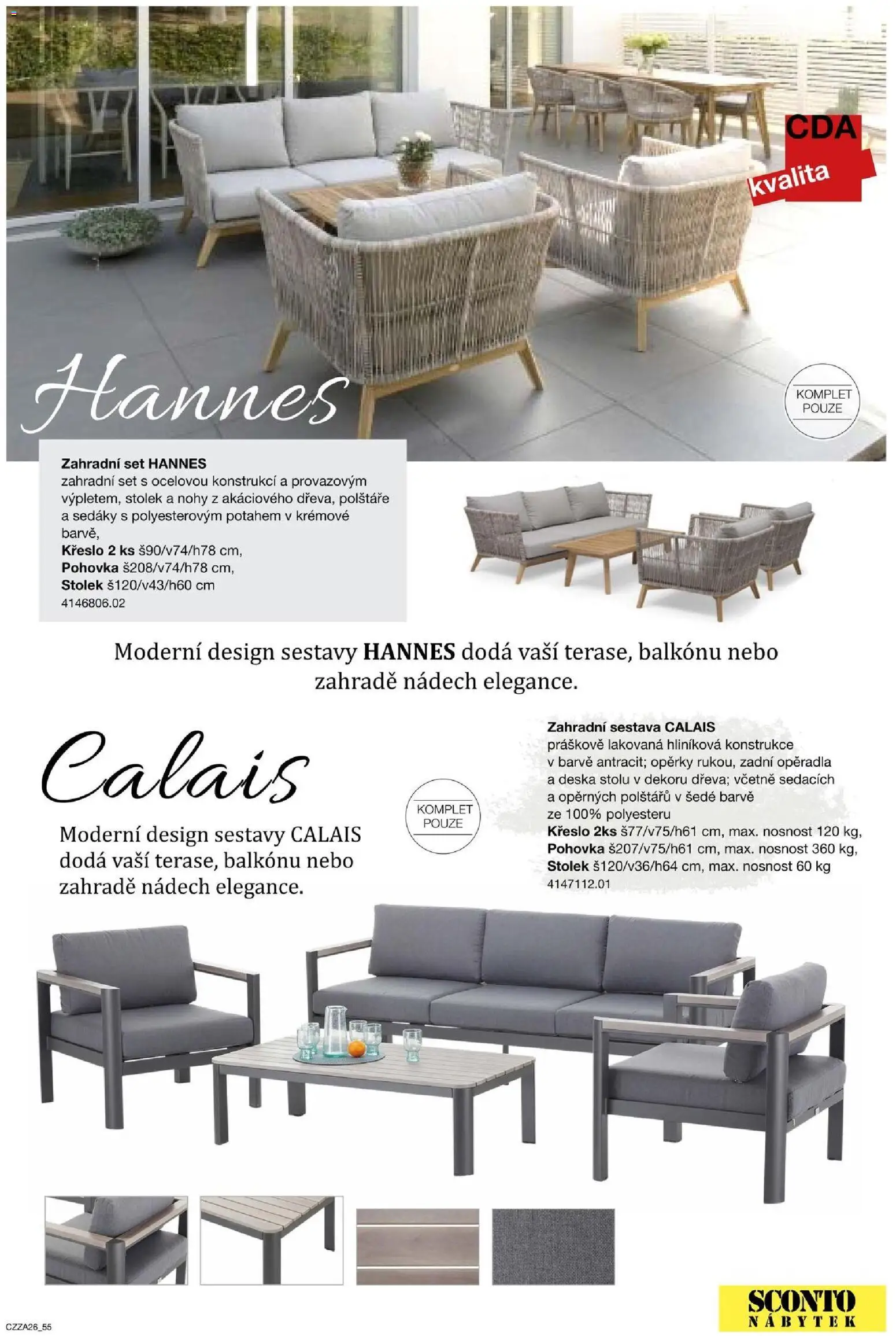 Sconto nábytek katalog - Zahradní speciál od 01.01.2026 | Strana: 55 | Produkty: Polštáře, Nábytek, Pohovka, Křeslo