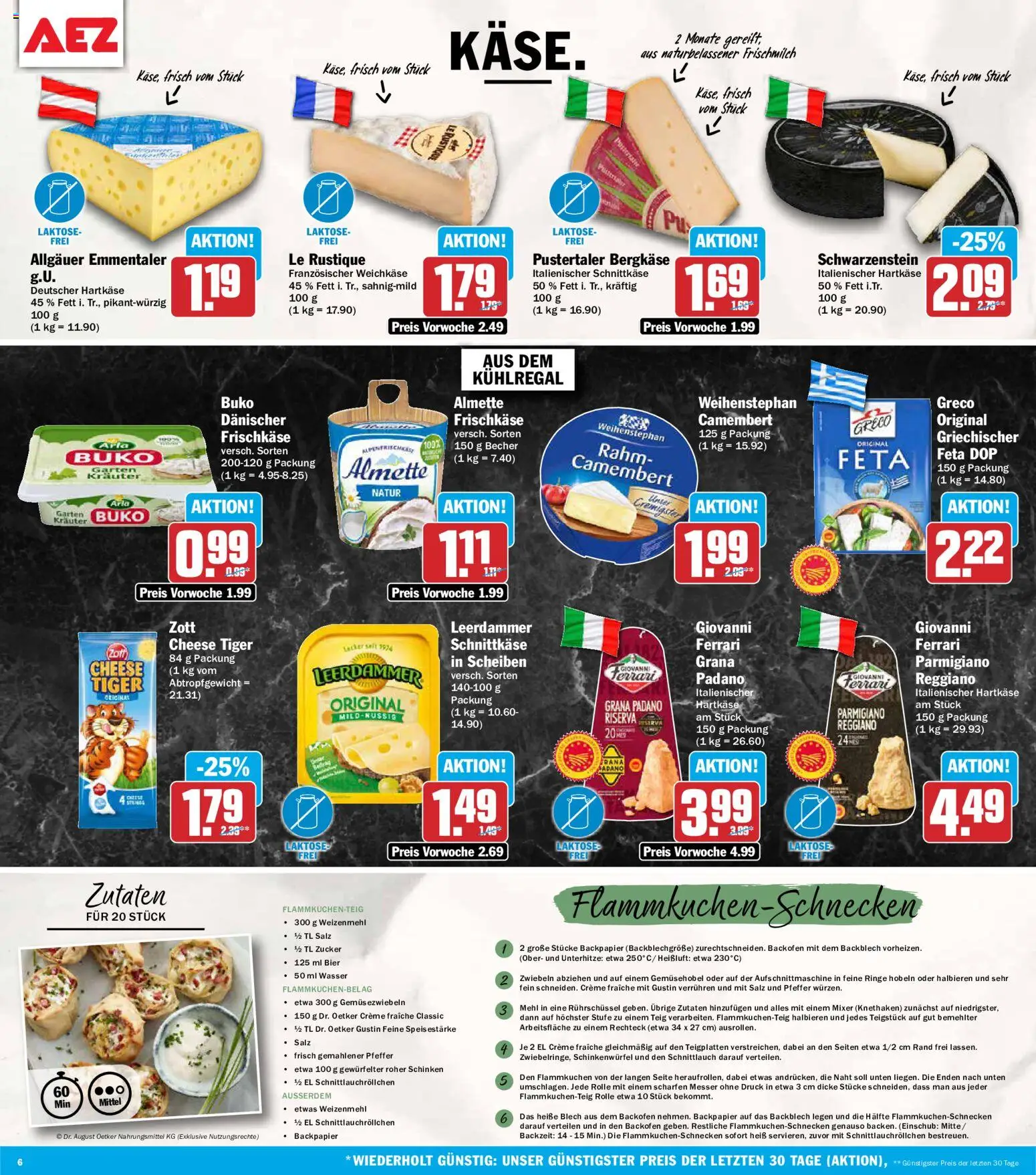 AEZ Prospekt – gültig ab 13.07.2026 | Seite: 6 | Produkte: Zwiebeln, Zucker, Backofen, Frischkase