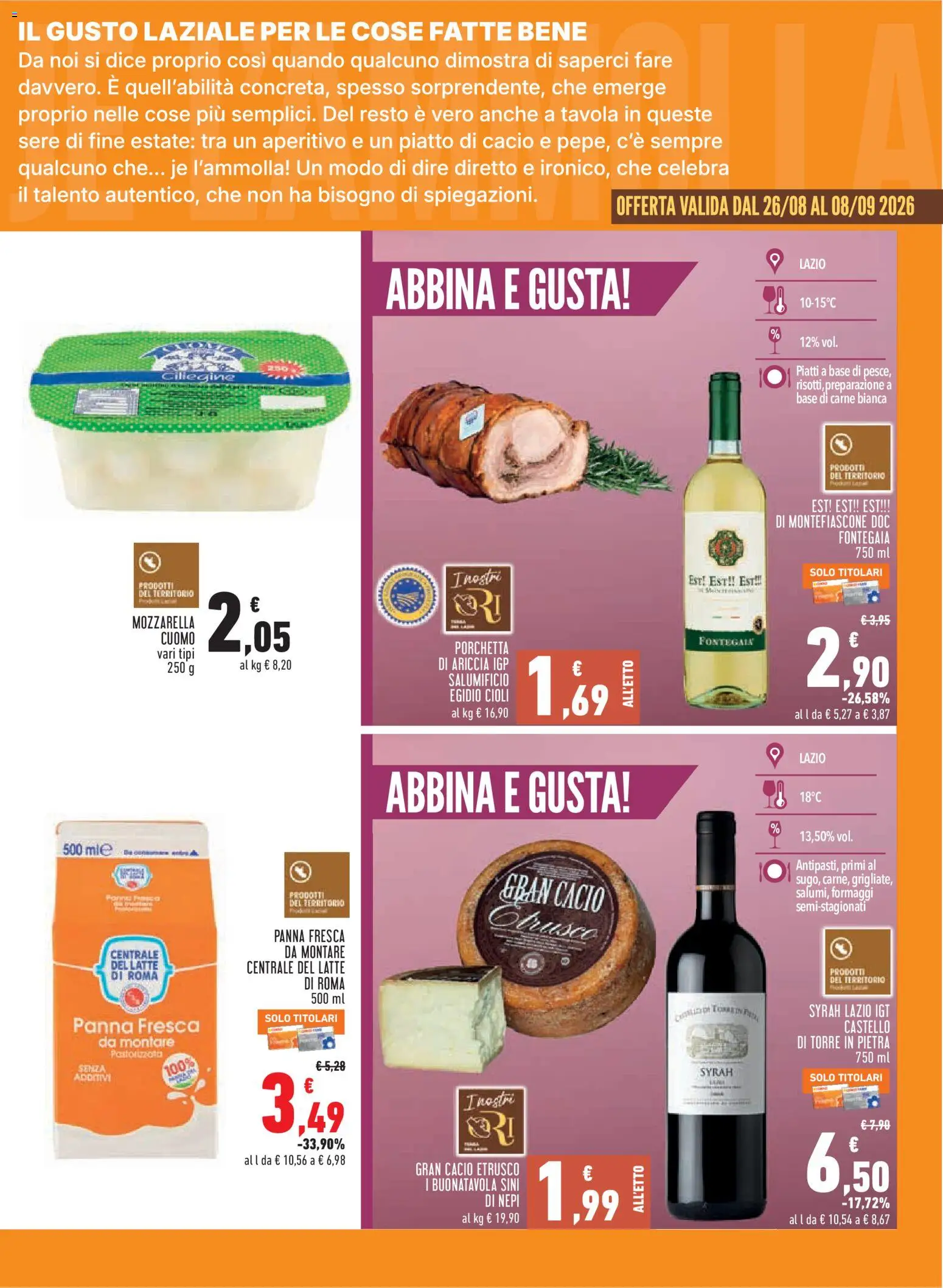 Volantino Conad del 26/08/2026 | Pagina: 7 | Prodotti: Porchetta, Mozzarella, Carne, Aperitivo