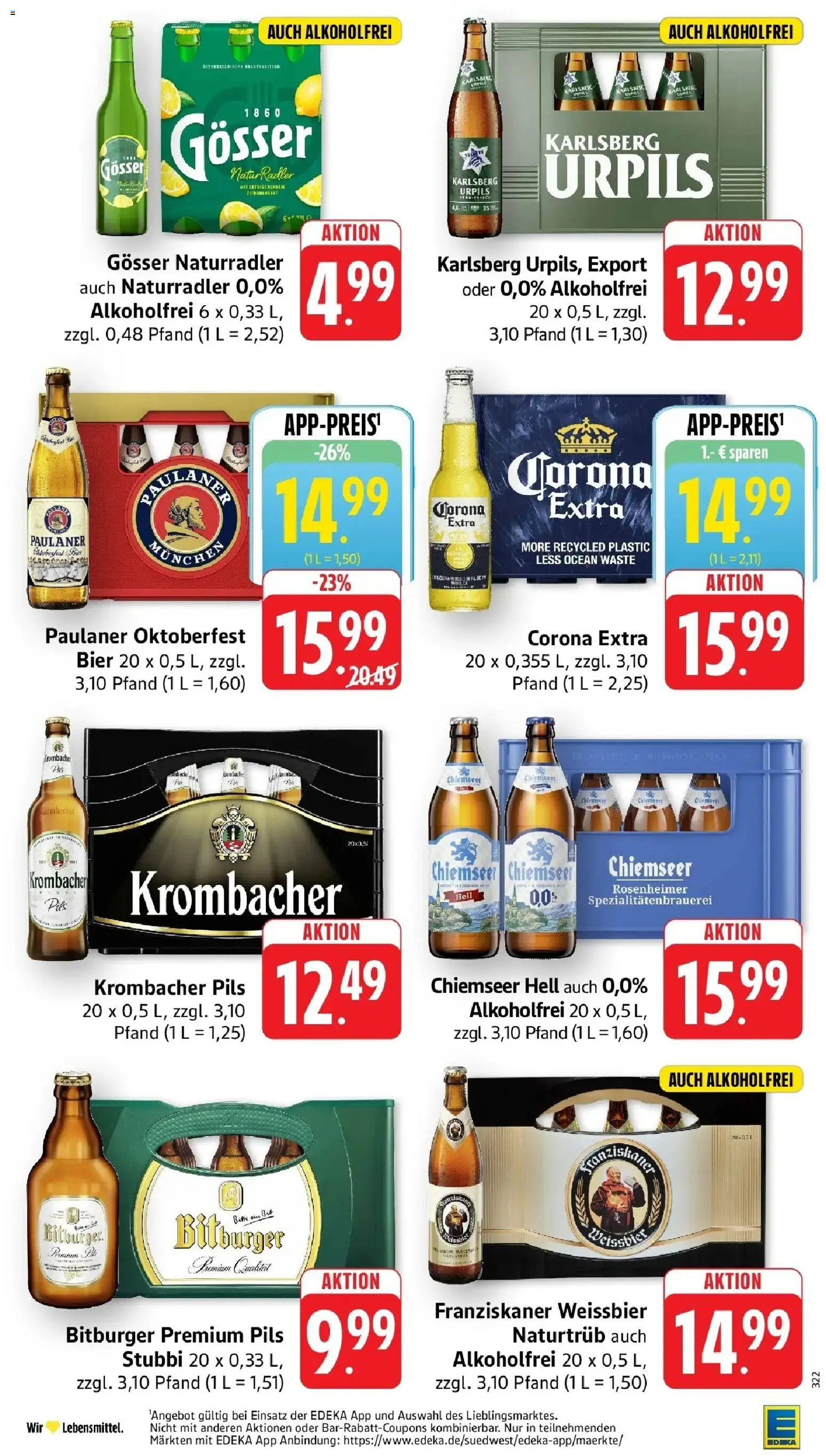 Edeka Prospekt Friedrichsthal (ab 14.09.2026) » Angebote Online | Seite: 21 | Produkte: Bitburger, Franziskaner, Bier, Krombacher