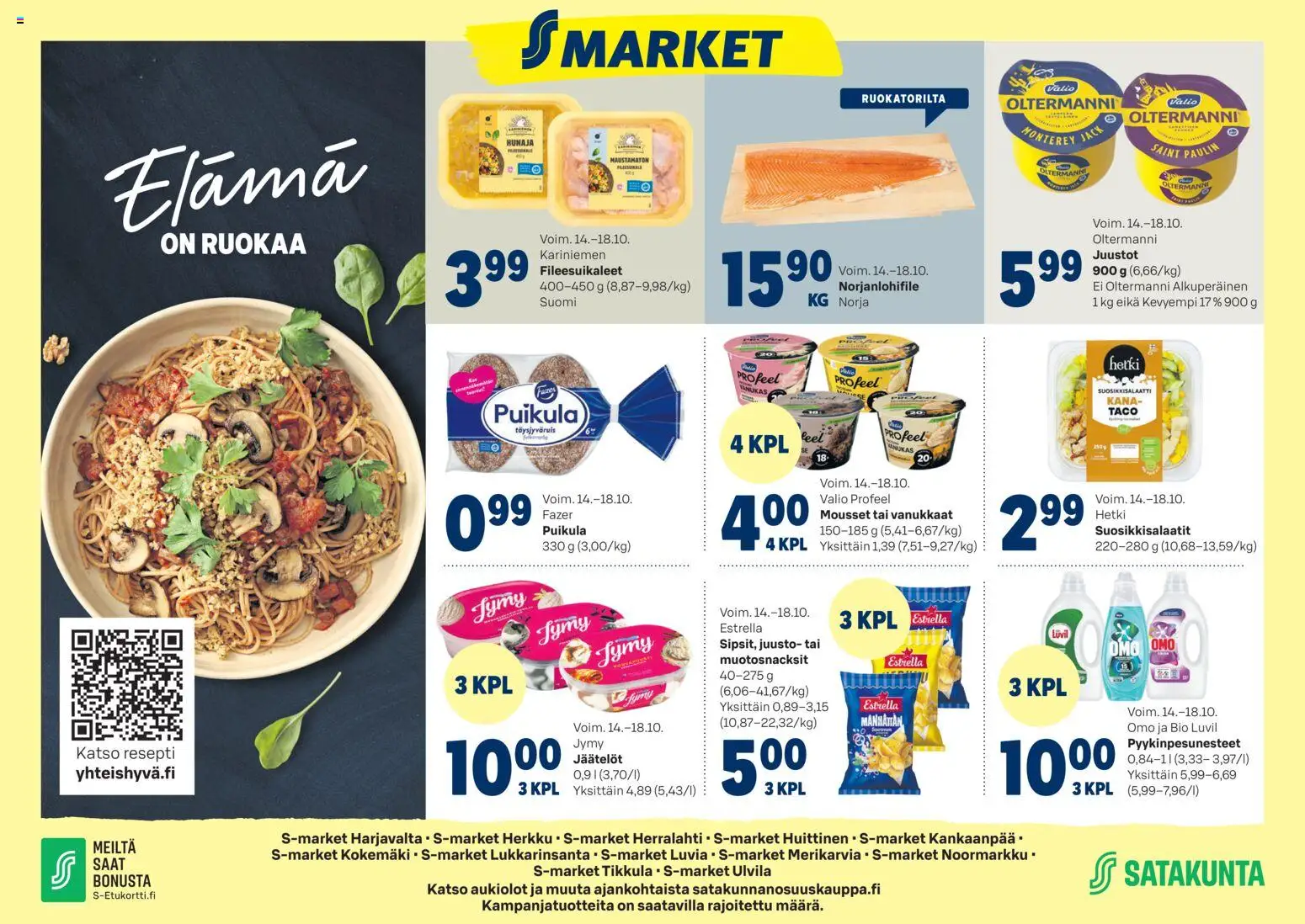 S-market Elámá – voimassa 14/10/2026 alkaen | Sivu: 1 | Tuotteet: Kana, Juusto, Hunaja