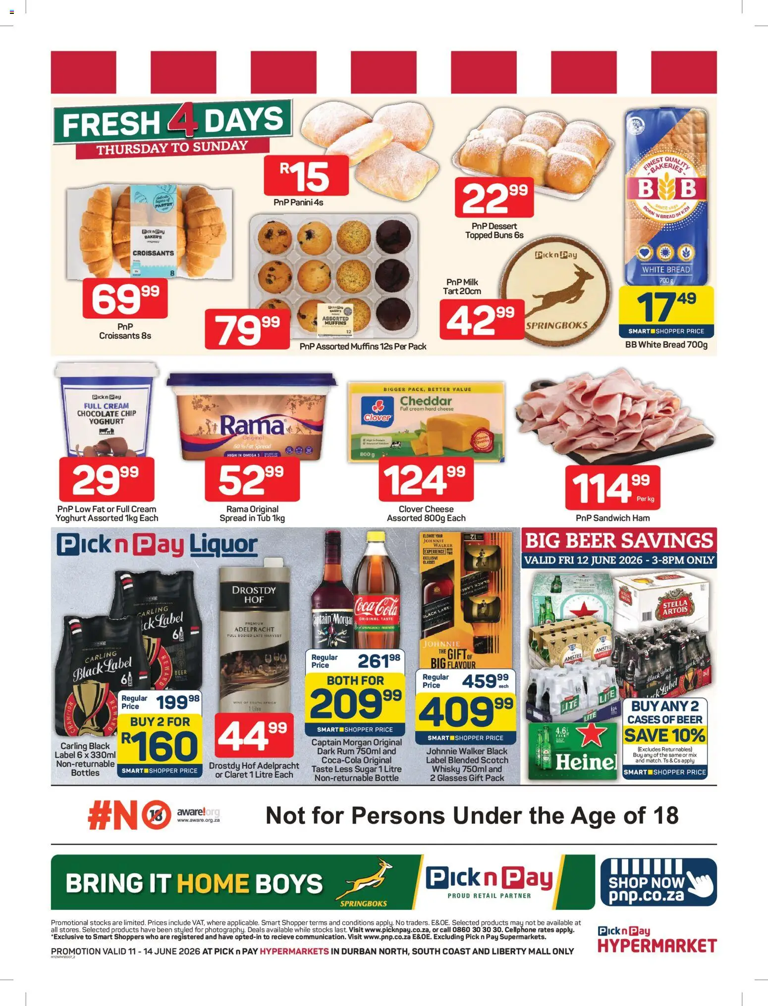 New Pick n Pay catalogue – valid from 11.06.2026 | Page: 2 | Products: Yoghurt, Buns, Milk, Bread