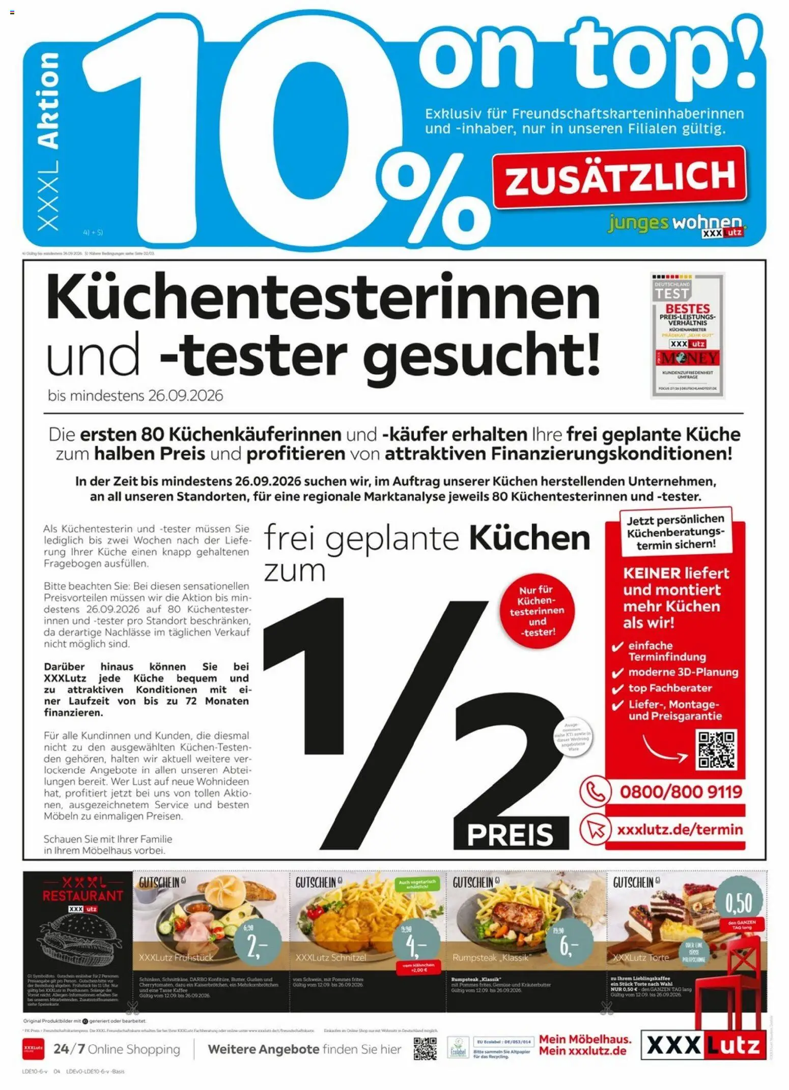 XXXLutz Bis zu 25% sparen – gültig ab 12.09.2026 | Seite: 4 | Produkte: Kaffee, Kräuterbutter, Pommes frites, Kuchen