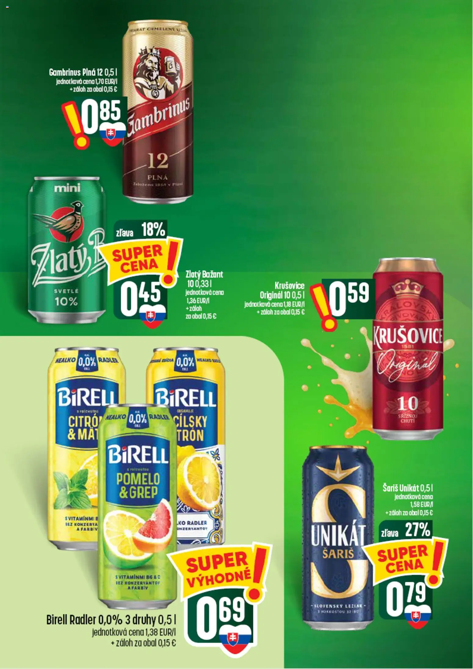 Nové COOP Jednota akcie – leták je platný od 03.09.2026 | Strana: 50 | Produkty: Birell, Radler, Krušovice, Zlatý Bažant
