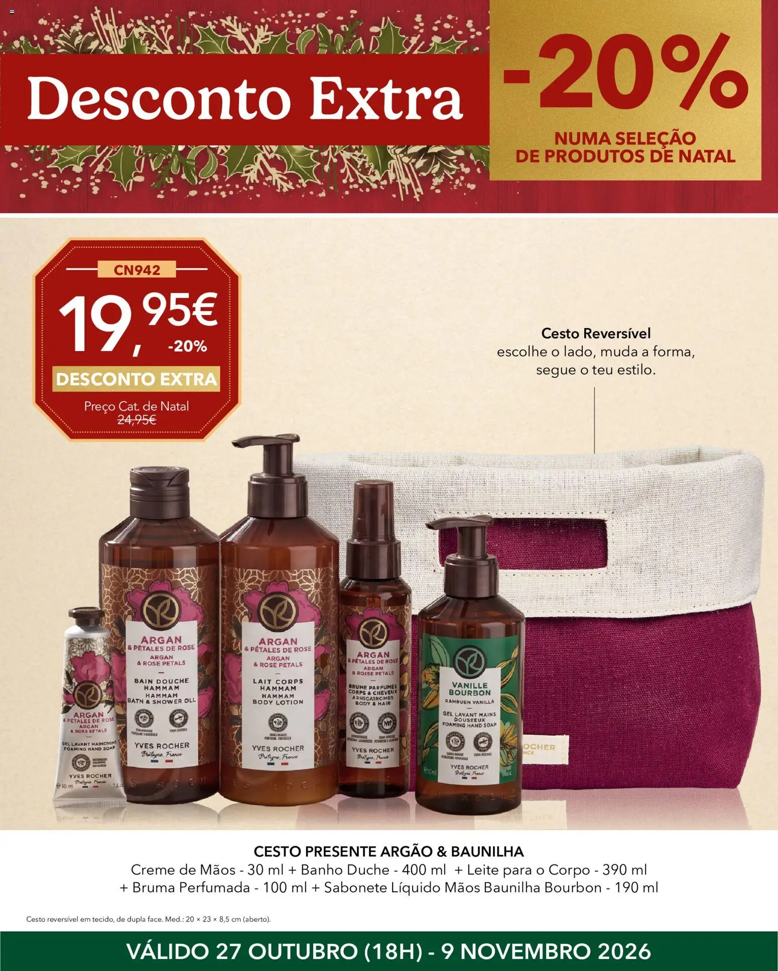 Yves Rocher Natal desconto extra │ válido de 27/10/2026 | Página: 14 | Produtos: Baunilha, Sabonete, Leite, Banho