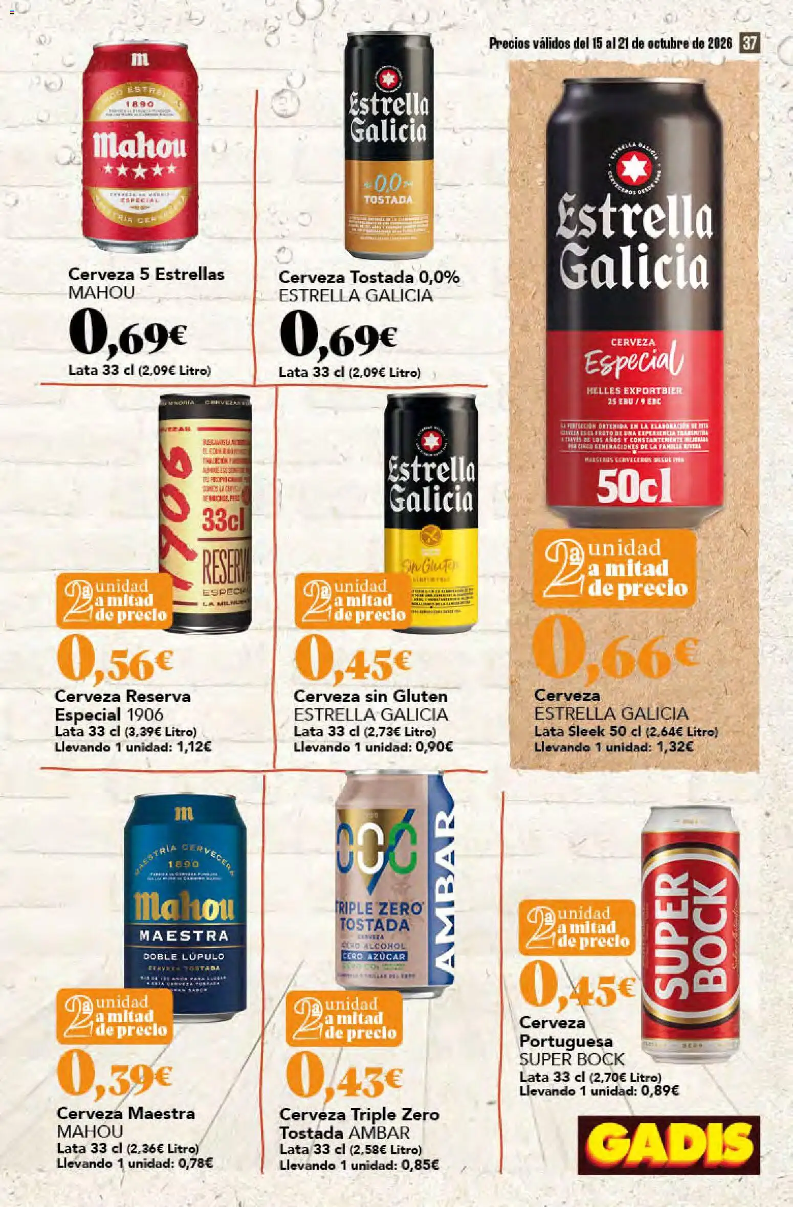 Gadis - folleto │ válido desde el 15/10/2026 | Página: 37 | Productos: Cerveza, Cerveza sin gluten, Azúcar, Alcohol