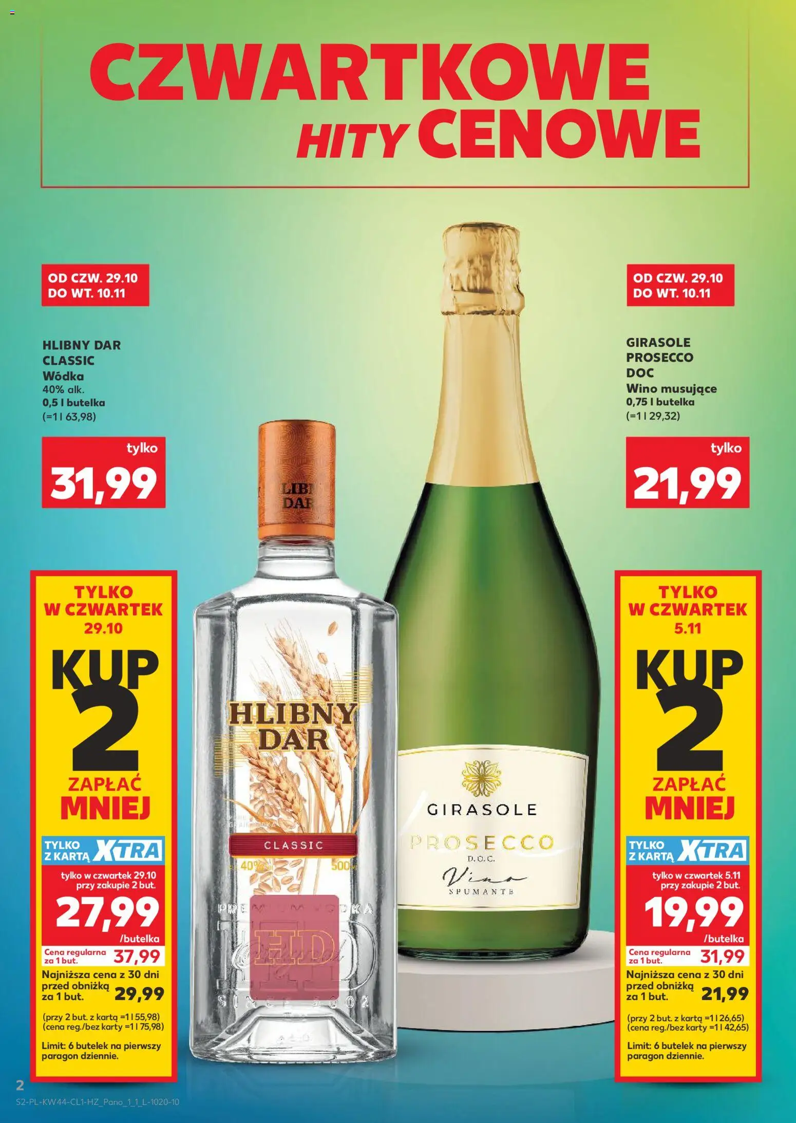 Kaufland Polsko leták - Barek od 29.10.2026 | Strana: 2 | Produkty: Prosecco, Karty
