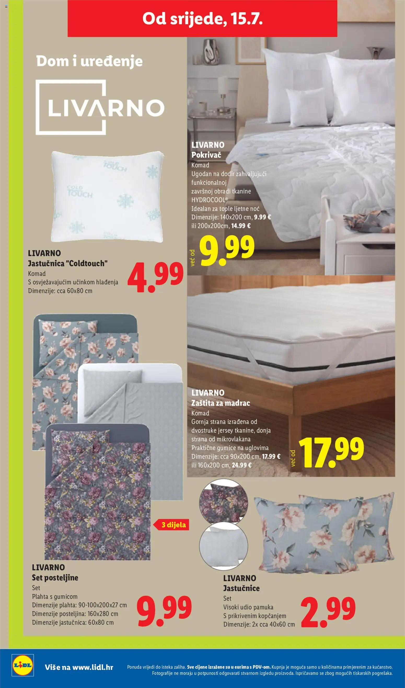 Lidl katalog | vrijedi od 13.07.2026 | Stranica: 42 | Proizvodi: Madrac, Jastučnica, Plahta, Gumice