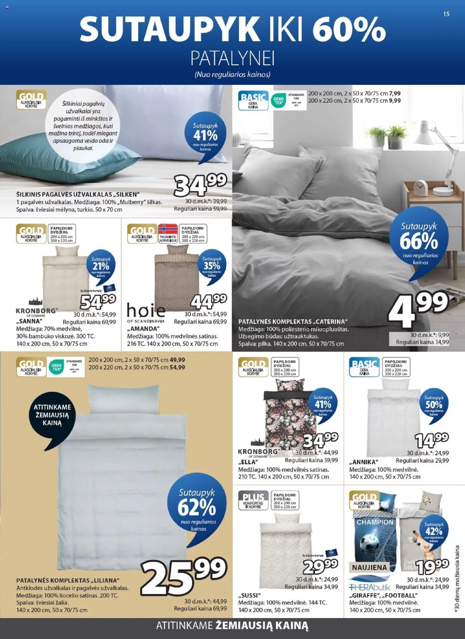 JYSK akcijos nuo 02.06.2026 | Puslapis: 15 | Prekių: Patalynės komplektas, Užvalkalas