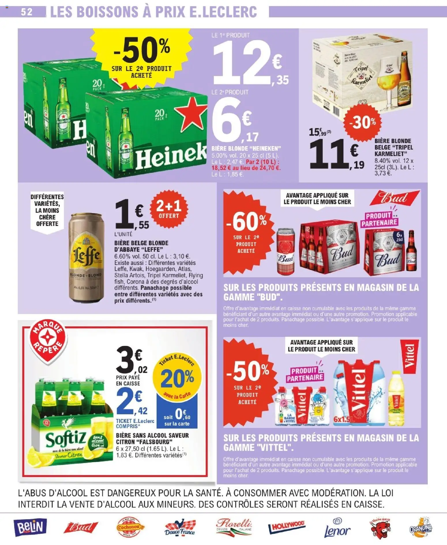 {H1} | Page: 52 | Produits: Orangina, Citron, Bière blonde, Bière blonde Heineken