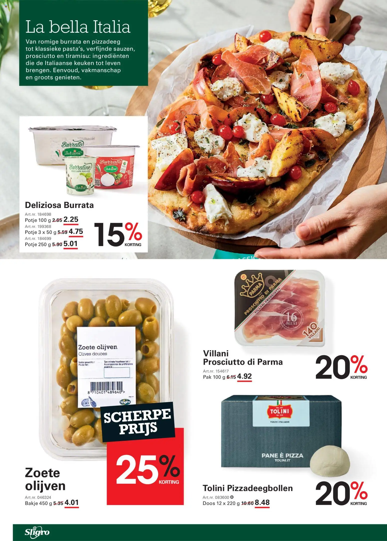 {H1} | Pagina: 20 | Producten: Pizza, Gewicht, La, Olijven