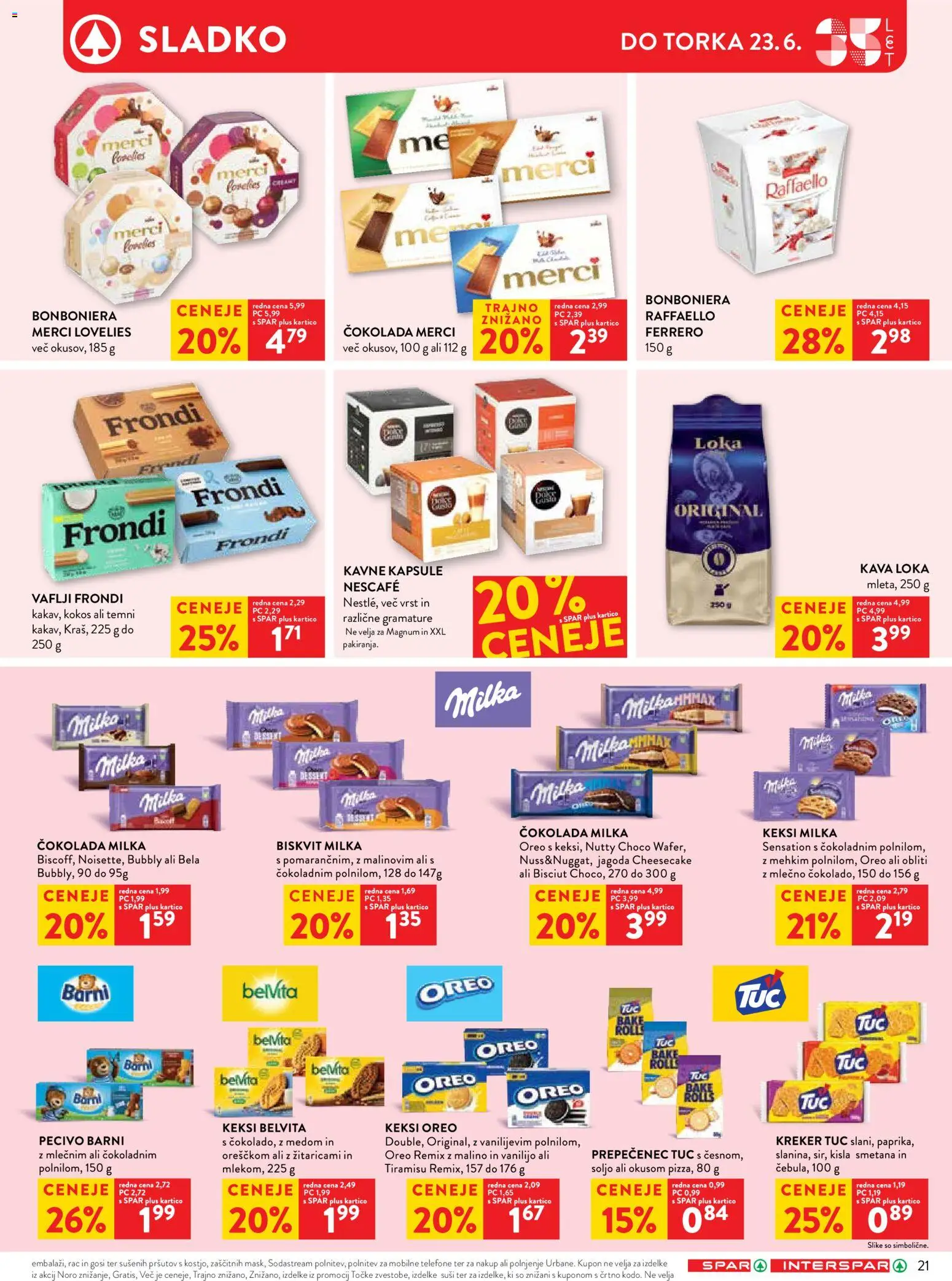 Novi Spar katalog ponudbe – veljaven od 17.06.2026 | Stran: 28 | Izdelki: Vaflji, Cokolada, Kisla smetana, Smetana
