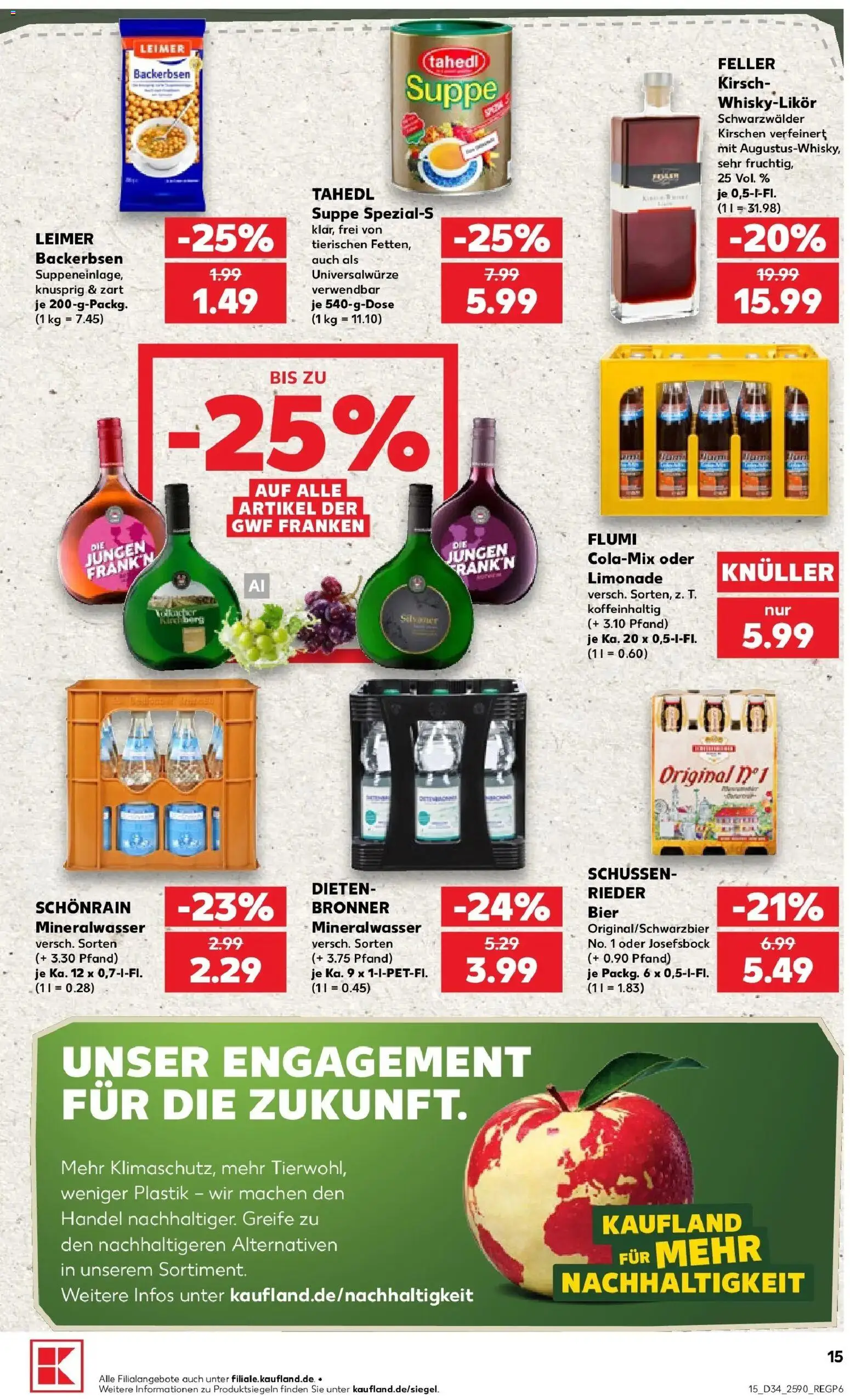 Prospekt Kaufland ab 20.08.2026 » Angebote Online zum Blättern | Seite: 15 | Produkte: Bier, Limonade, Mineralwasser, Kirschen