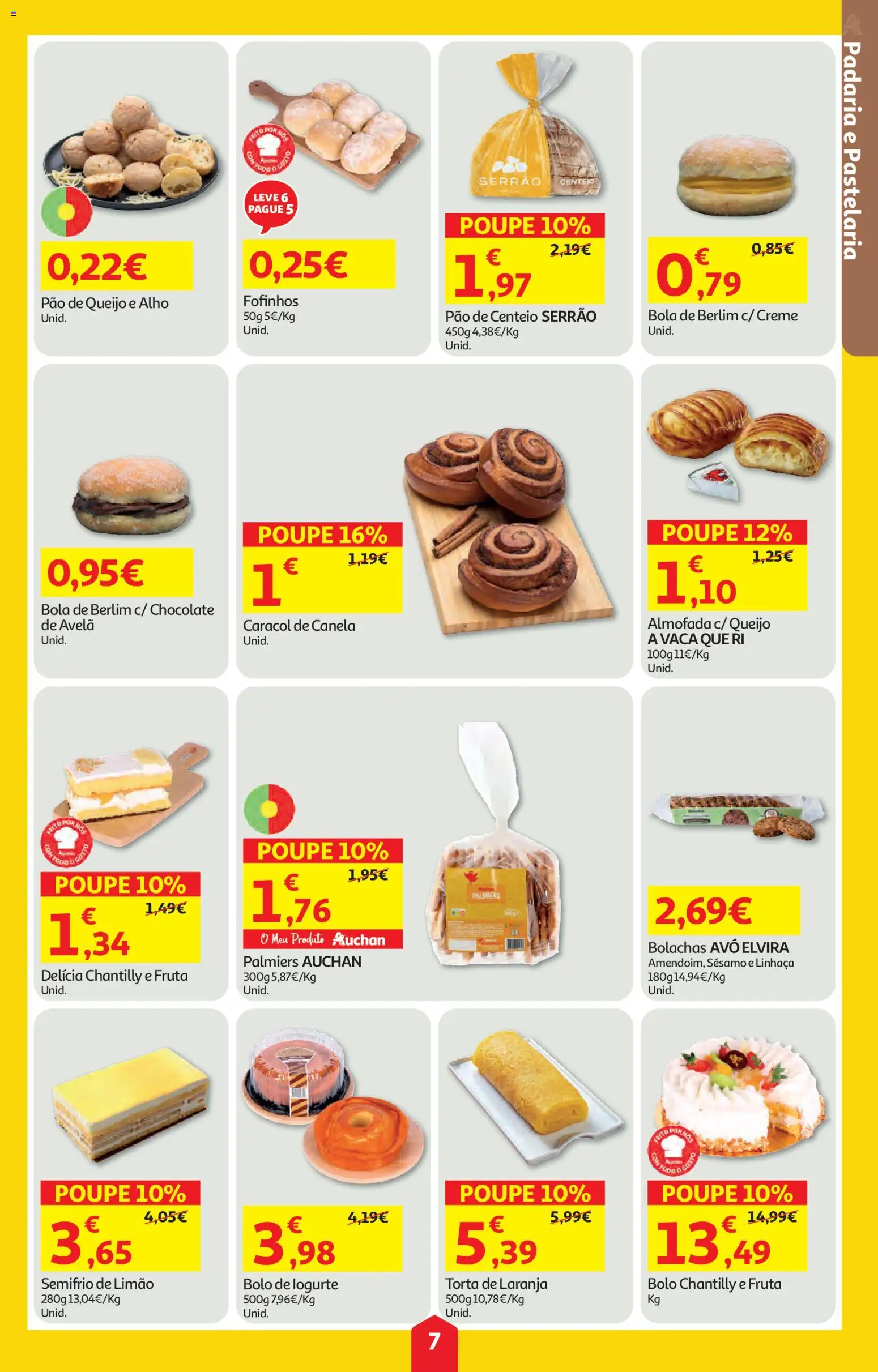 Auchan folheto │ válido de 09/07/2026 | Página: 7 | Produtos: Padaria, Pão de queijo, Chantilly, Queijo