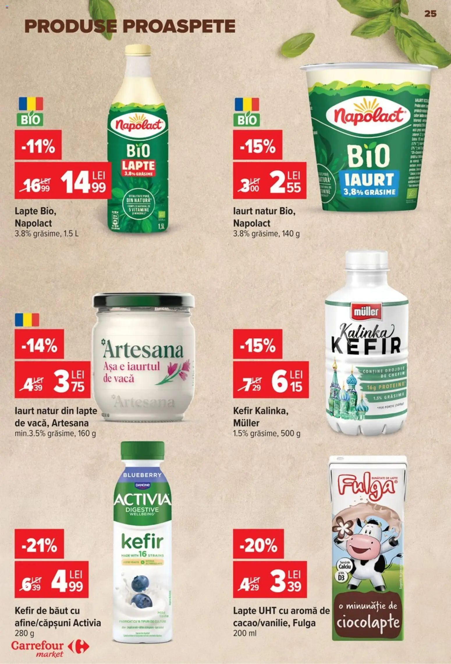 Noul catalog Carrefour – valabil de la 09.09.2026 | Pagină: 25 | Produse: Pară, Proteine, Chefir, Activia