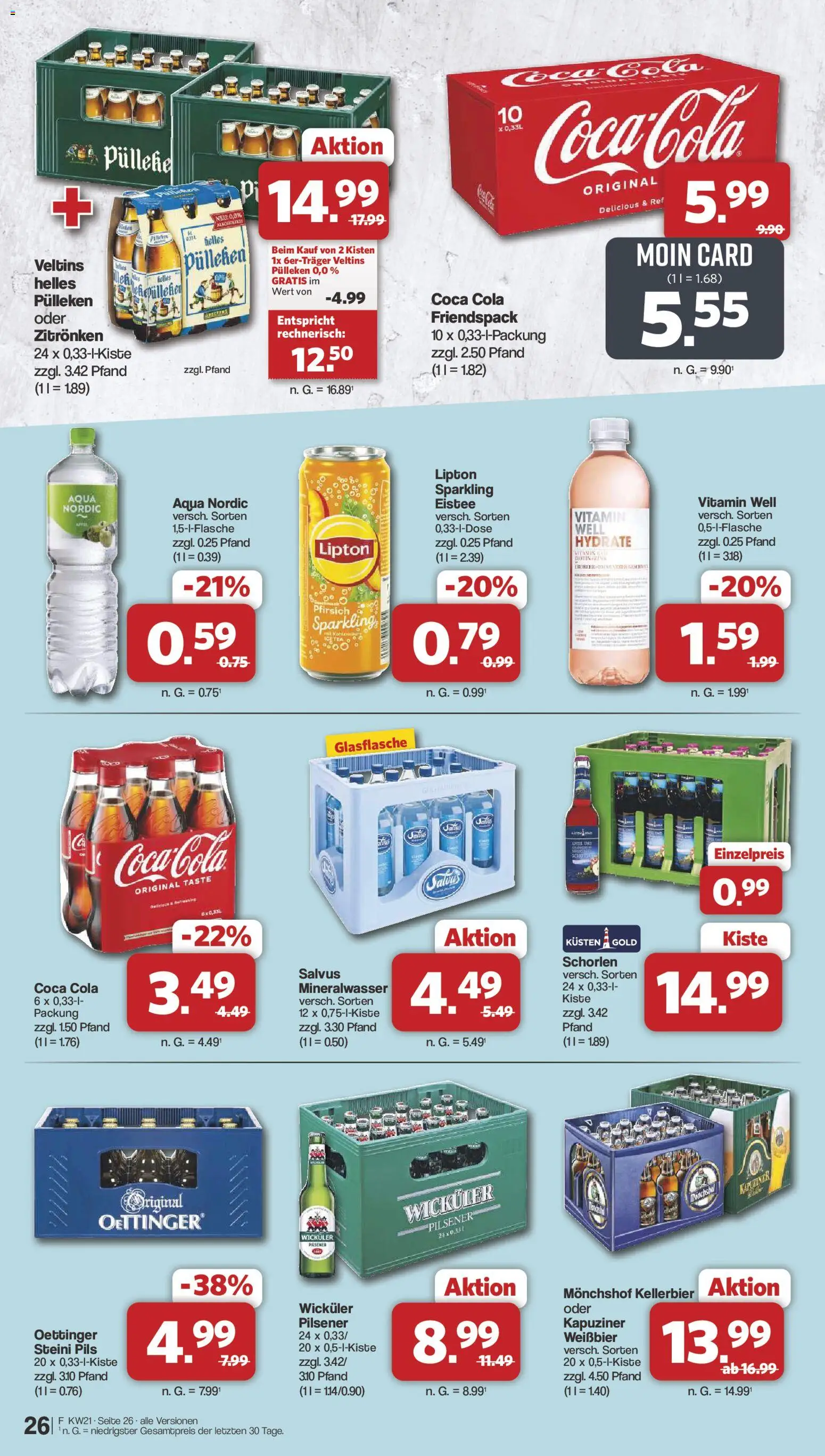Famila Nordwest Prospekt 	 – gültig ab 18.05.2026 | Seite: 26 | Produkte: Cola, Weißbier, Mineralwasser, Pfirsich