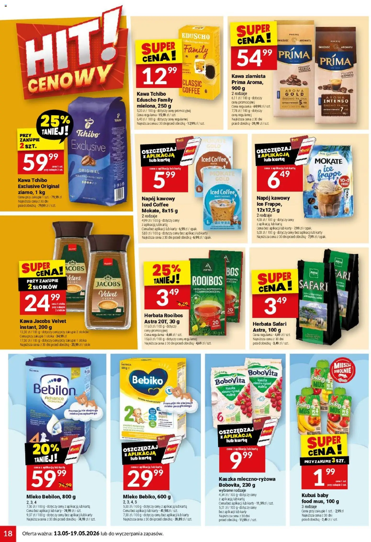 Twój Market gazetka od 13.05.2026 | Strona: 18 | Produkty: Tchibo, Kawa jacobs velvet, Mleko, Herbata