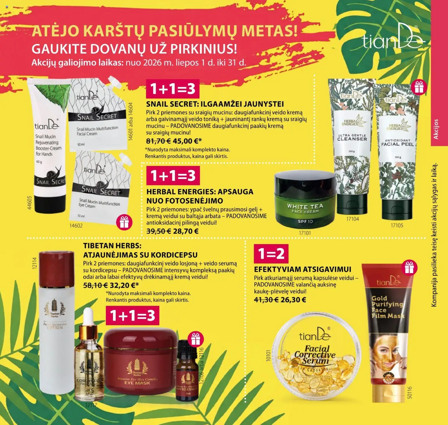 TianDe akcijos nuo 2026.07.01 | Puslapis: 1 | Prekių: Arbata