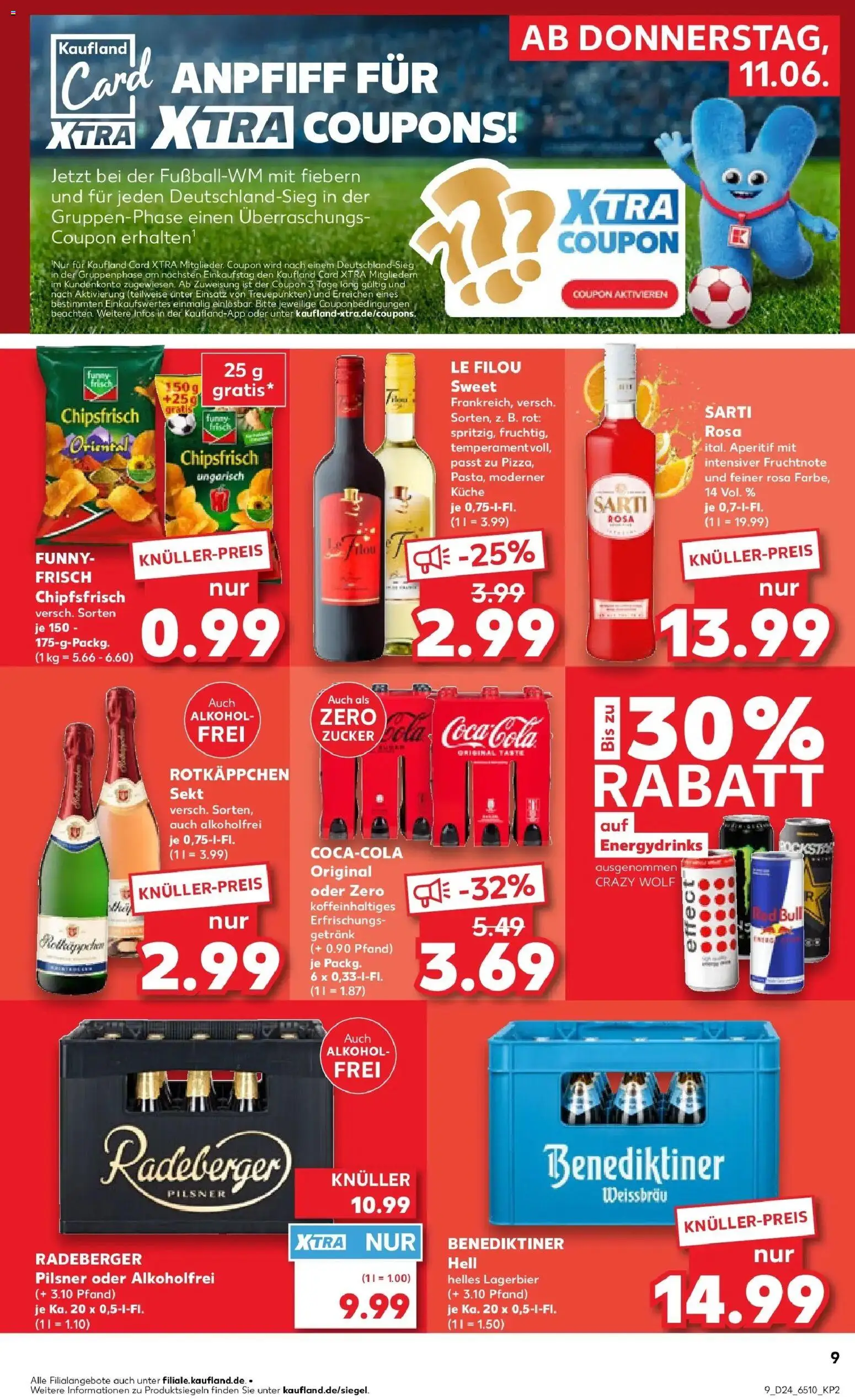 Kaufland Prospekt Stolberg – gültig ab 11.06.2026 | Seite: 9 | Produkte: Red bull, Küche, Chips, Radeberger pilsner