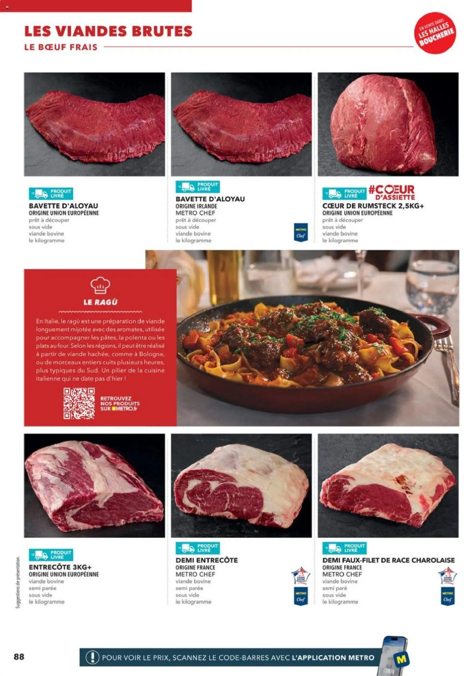 {H1} | Page: 88 | Produits: Entrecôte, Viande, Bavette, Viande bovine
