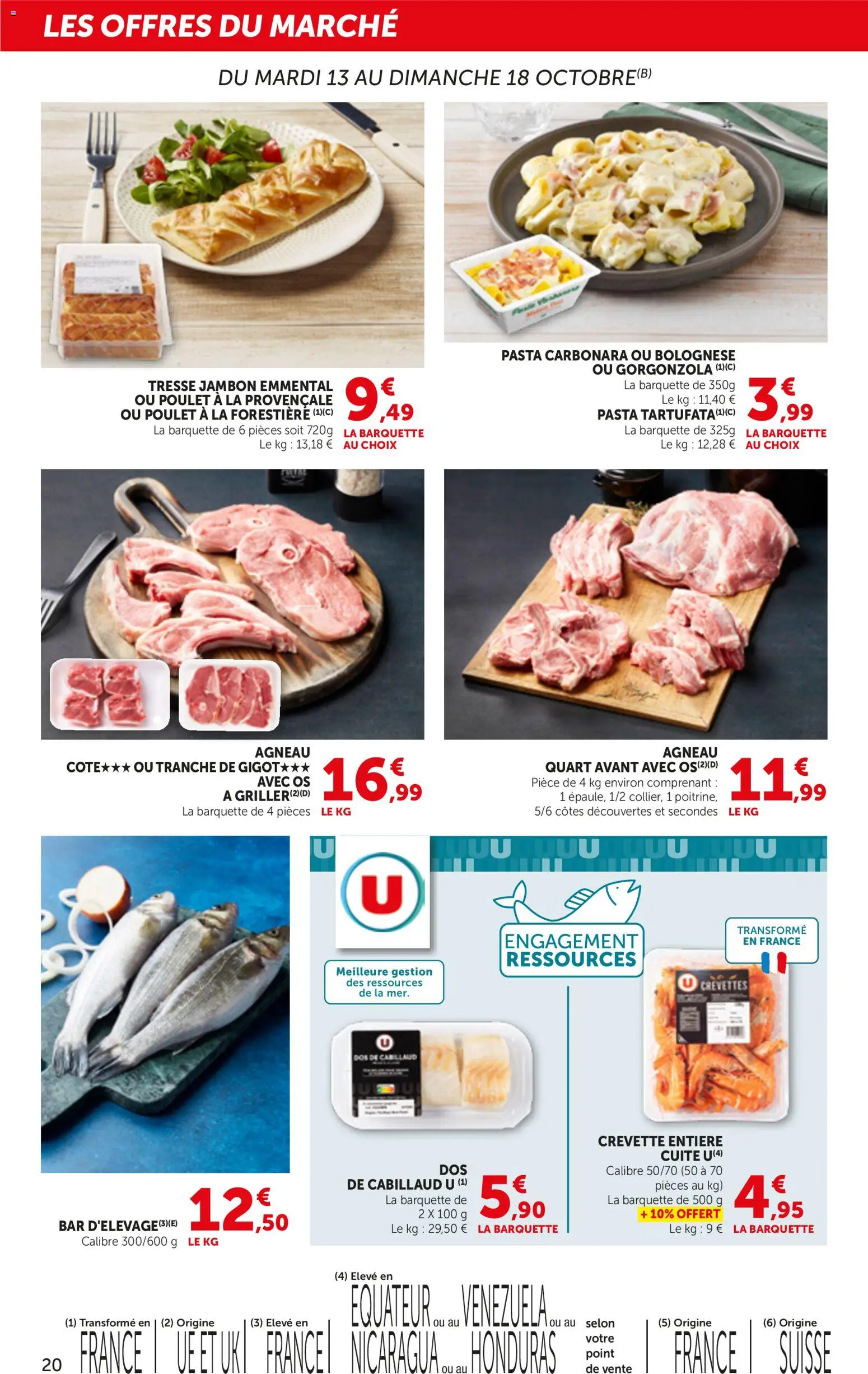 {H1} | Page: 20 | Produits: Crevette, Emmental, Poulet, Dos de cabillaud
