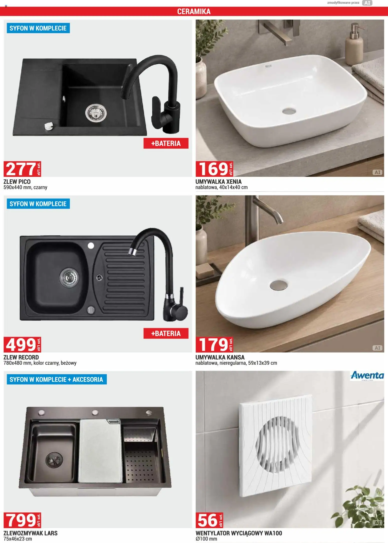Merkury Market gazetka od 01.10.2026 | Strona: 44 | Produkty: Wentylator, Umywalka, Bateria