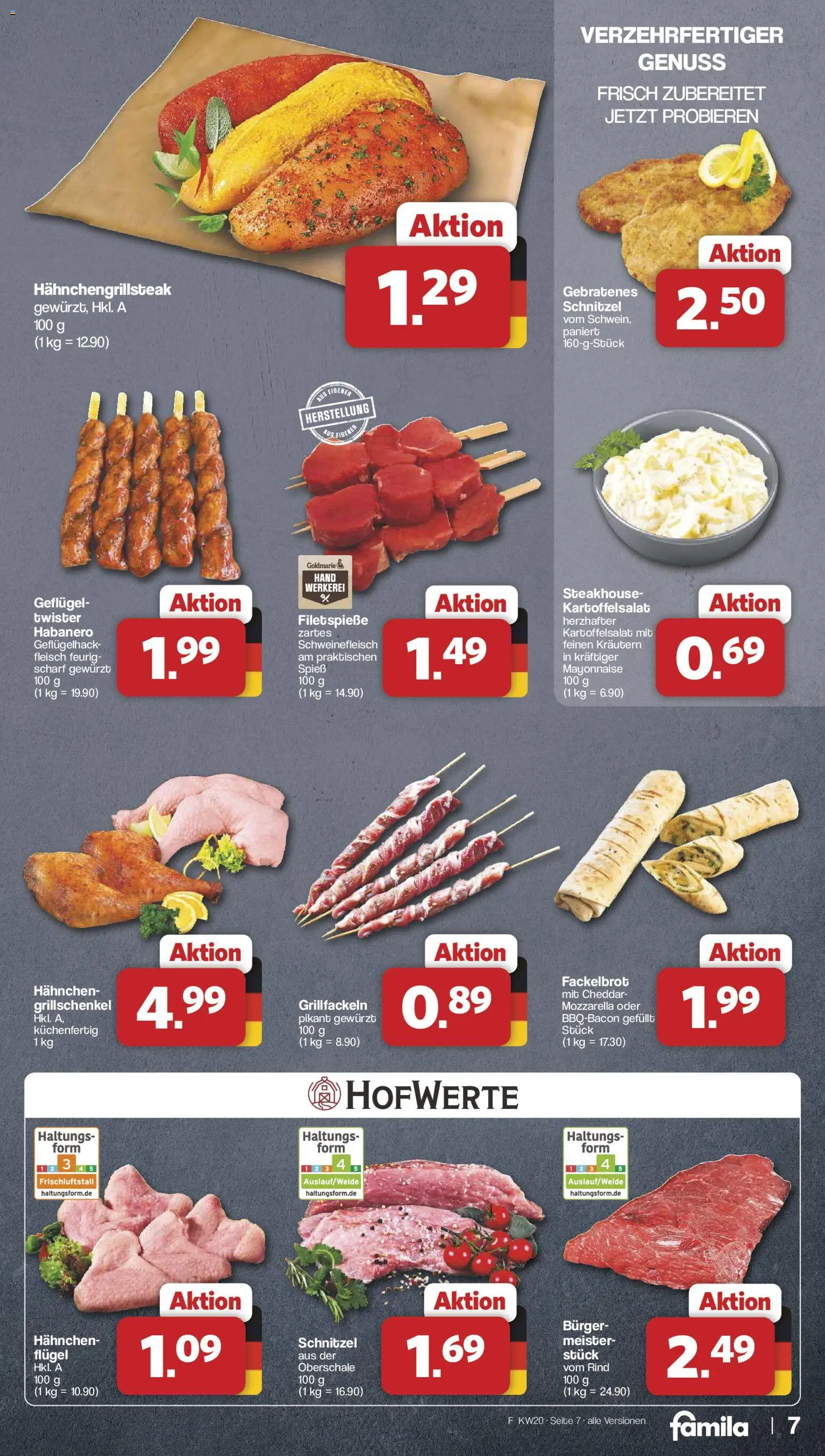 Famila Nordwest Prospekt 	 – gültig ab 11.05.2026 | Seite: 7 | Produkte: Mozzarella, Burger, Schnitzel, Fleisch