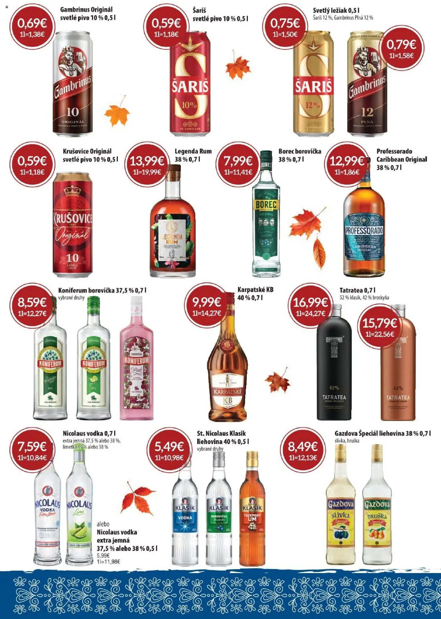 Nové Sintra akcie – leták je platný od 01.10.2026 | Strana: 8 | Produkty: Limetka, Pivo, Vodka, Nicolaus vodka