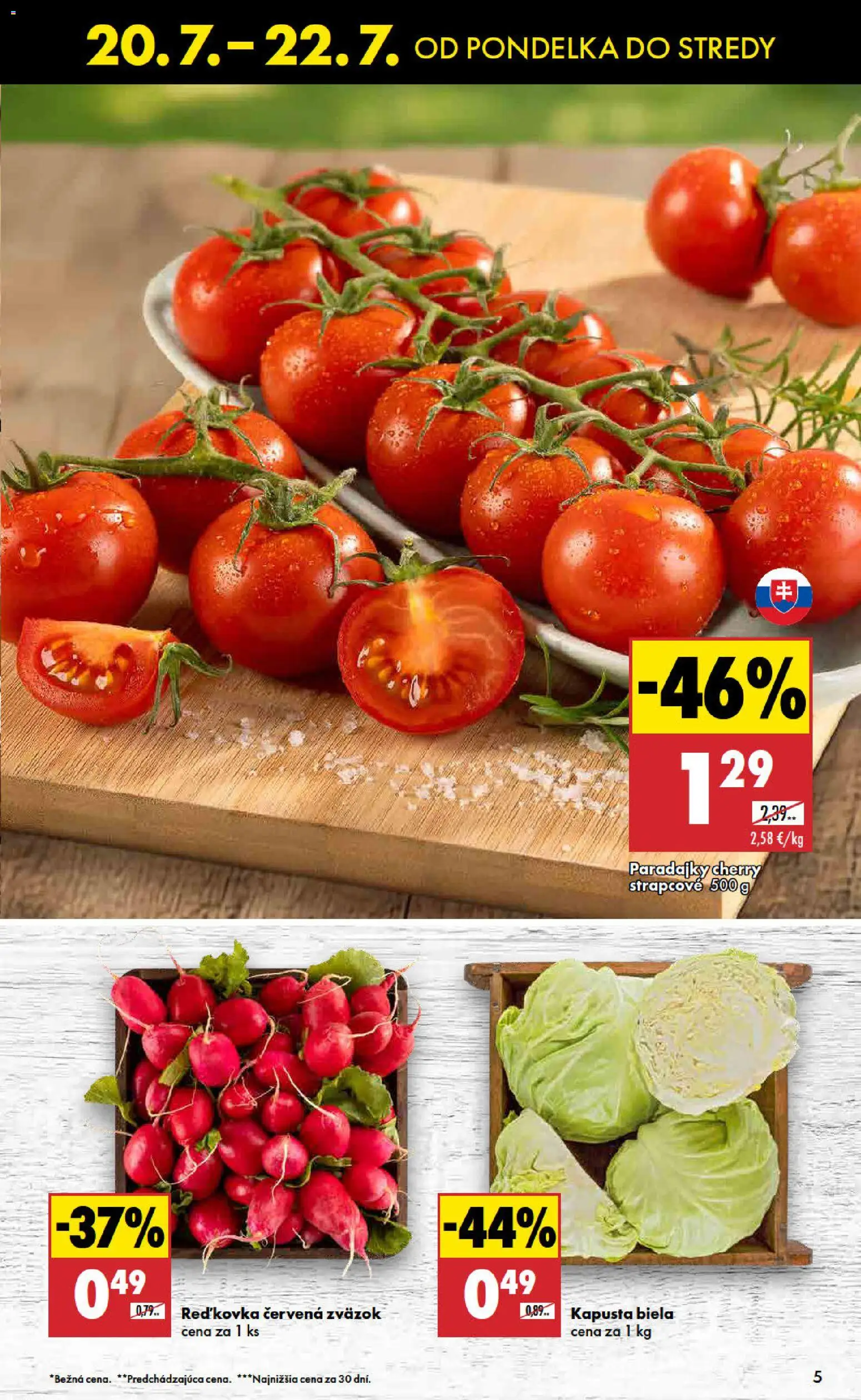 Nové Biedronka akcie – leták je platný od 20.07.2026 | Strana: 5 | Produkty: Kapusta, Paradajky, Kapusta biela