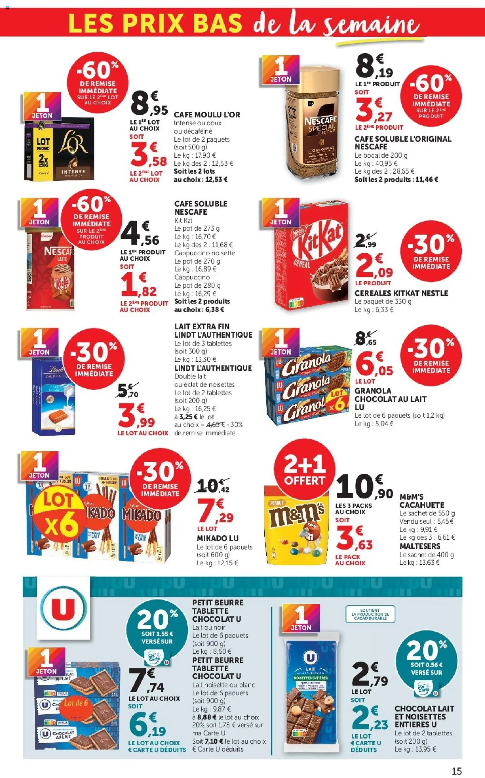 {H1} | Page: 15 | Produits: Tablette, Cacahuète, Lait, Lindt