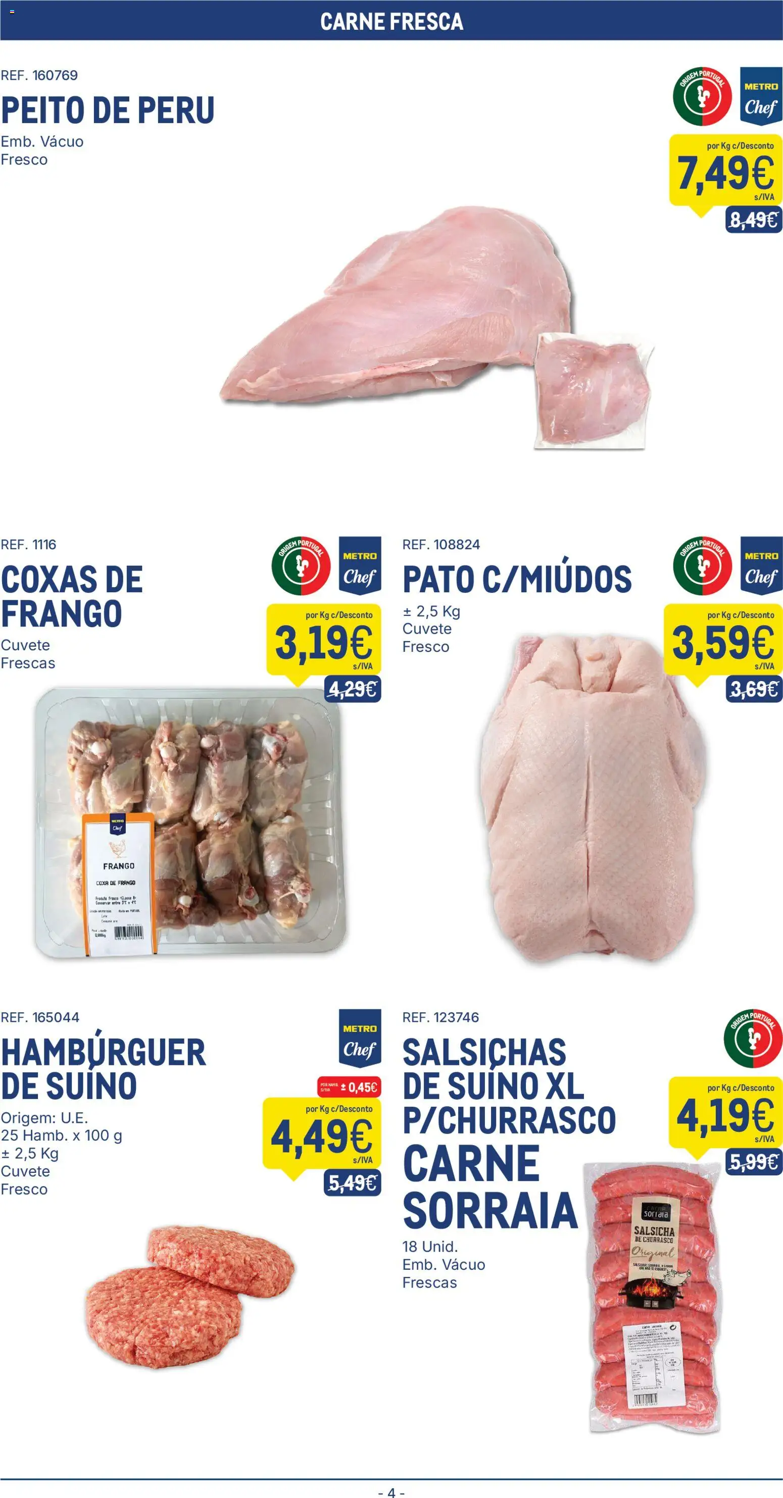 Makro folheto │ válido de 25/08/2026 | Página: 4 | Produtos: Frango, Peru, Salsicha, Salsichas