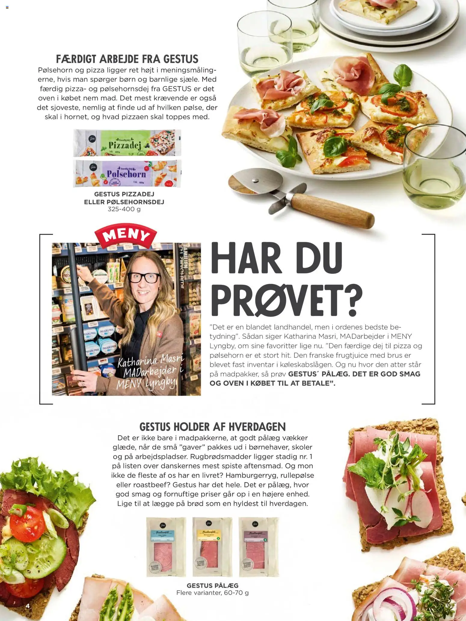 Meny tilbudsavis – gyldig fra 31/07/2026 | Side: 4 | Produkter: Pizza, Pålæg, Rullepølse, Søm