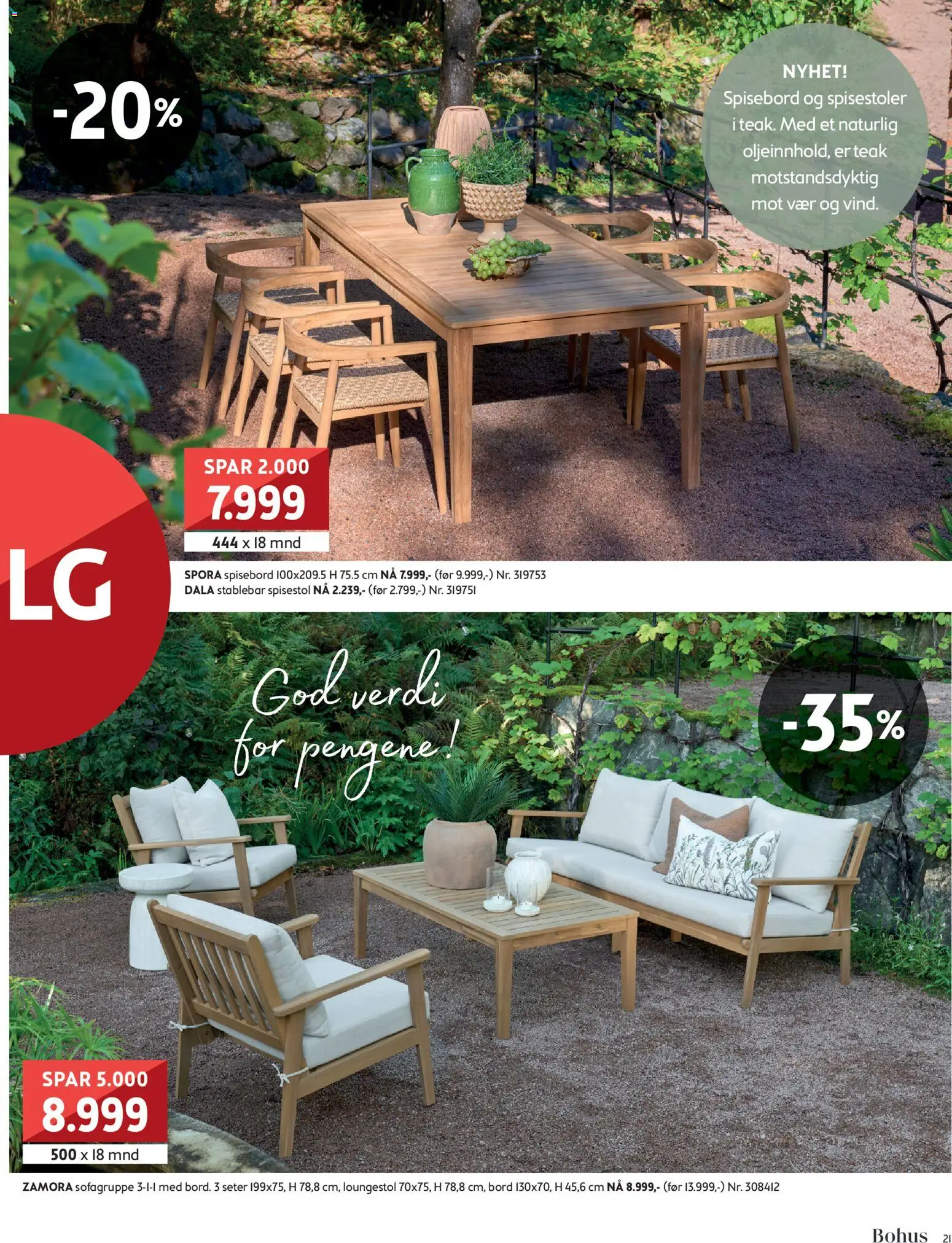 {H1} | Side: 21 | Produkter: Spisebord, Spisestol, Bord