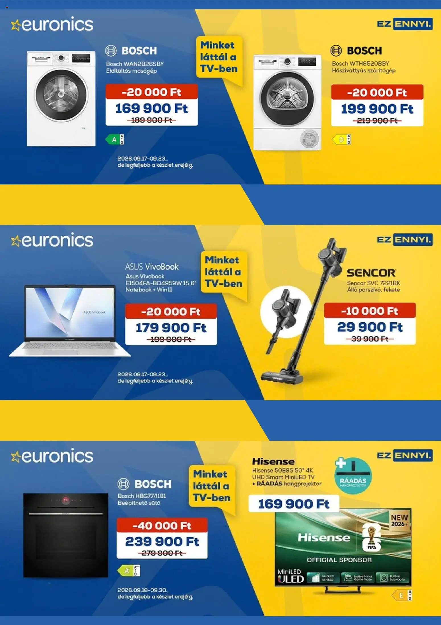Euronics akciós ujság - amely érvényes a következő dátumtól: 2026.09.17. | Oldal: 2