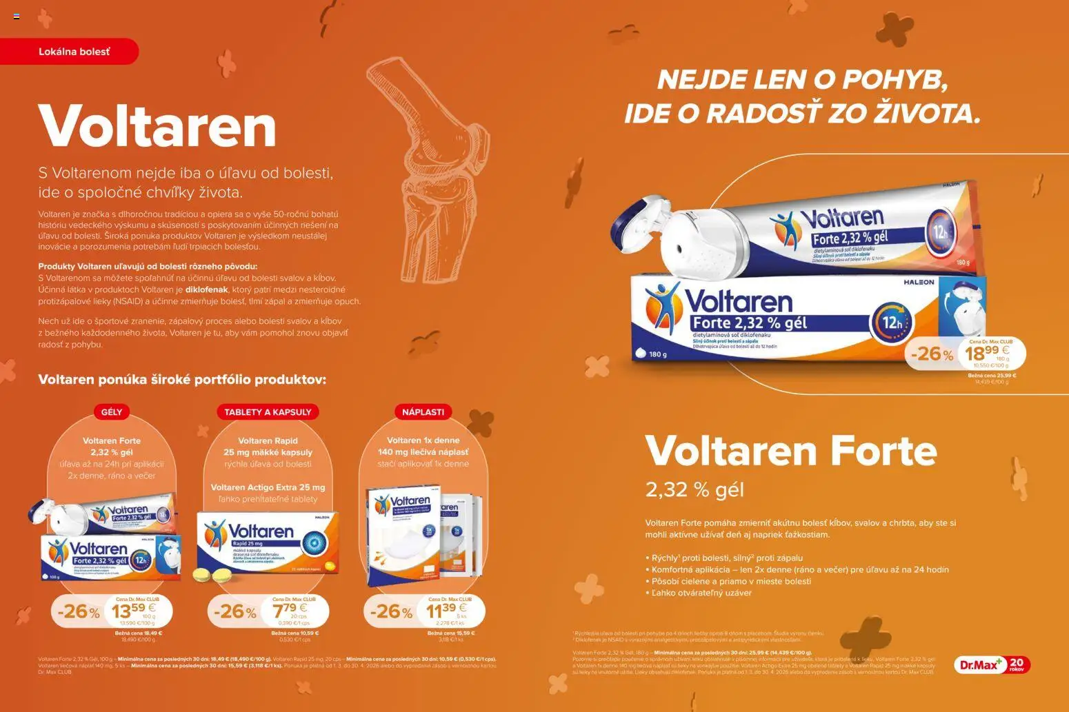 Nové Dr. Max akcie – leták je platný od 01.03.2026 | Strana: 2 | Produkty: Náplasť, Voltaren, Soľ