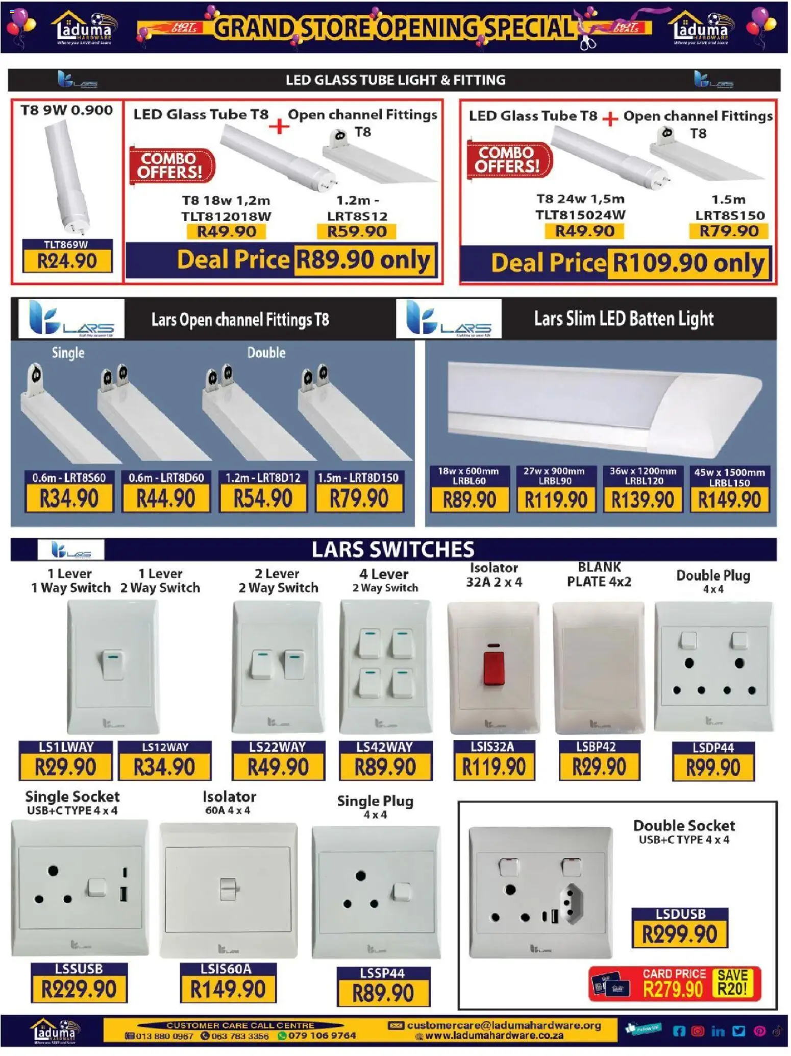 New Laduma Hardware catalogue – valid from 23/09/2026 | Page: 15 | Products: Plate, Socket, Light, Switch