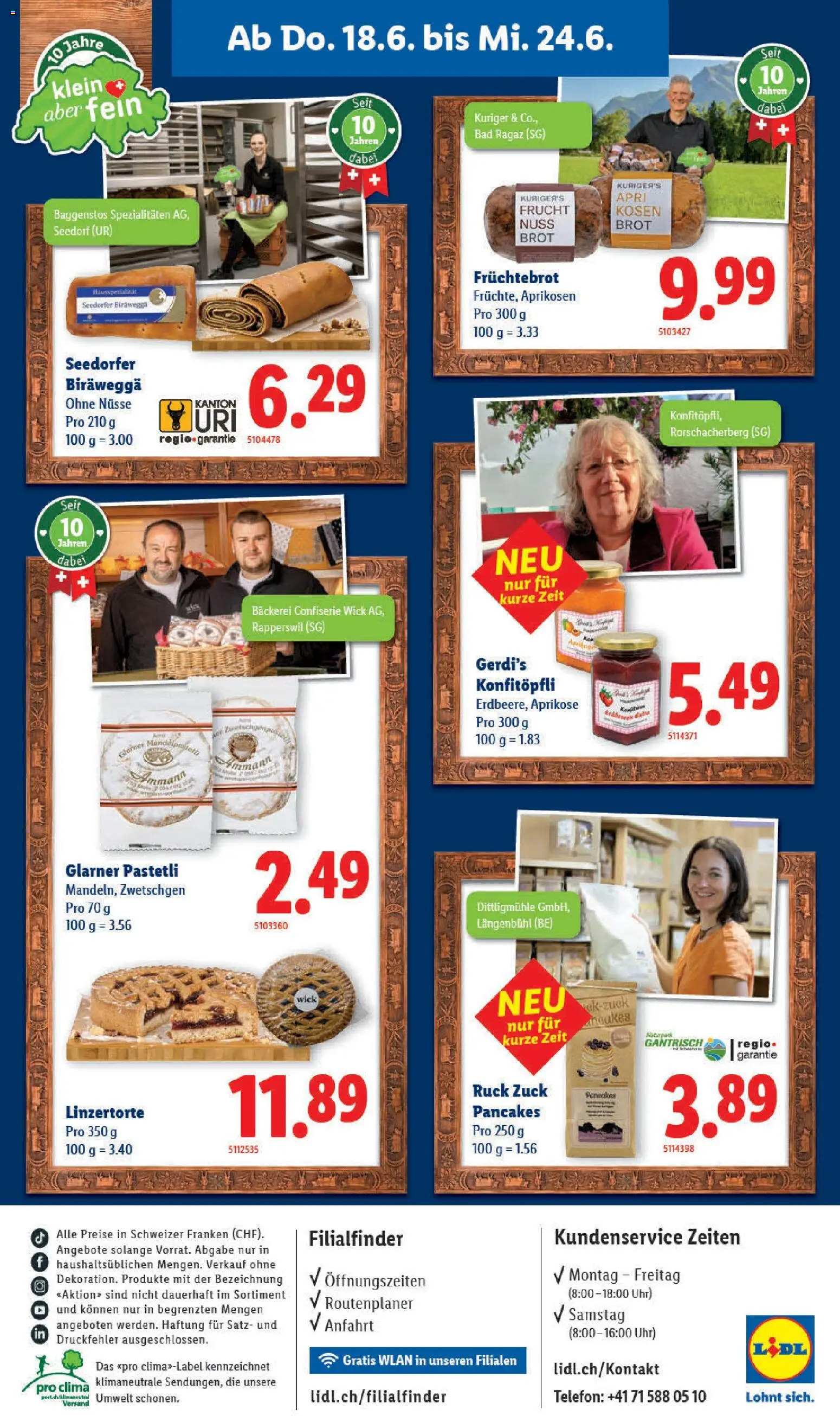 Lidl aktionen Feinste Schweizer Spezialitäten – gültig ab 18.06.2026 | Seite: 12 | Produkte: Bäckerei, Bad, Brot, Uhr