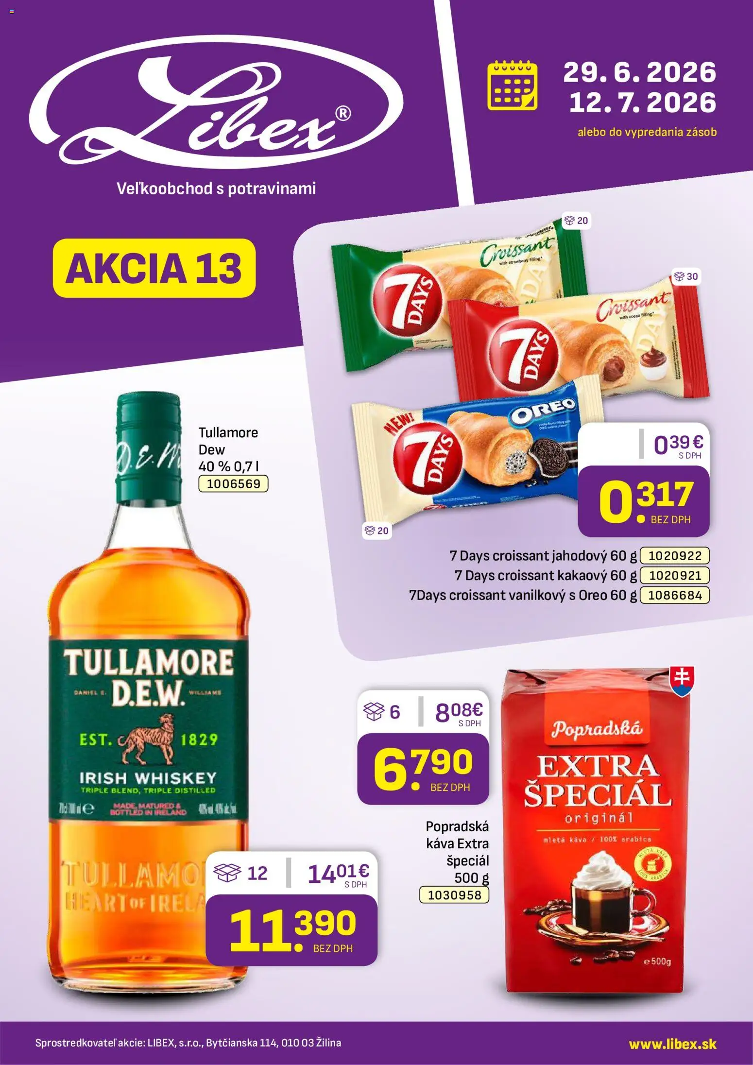 Nové Libex akcie – leták je platný od 29.06.2026 | Strana: 1 | Produkty: Káva, Croissant